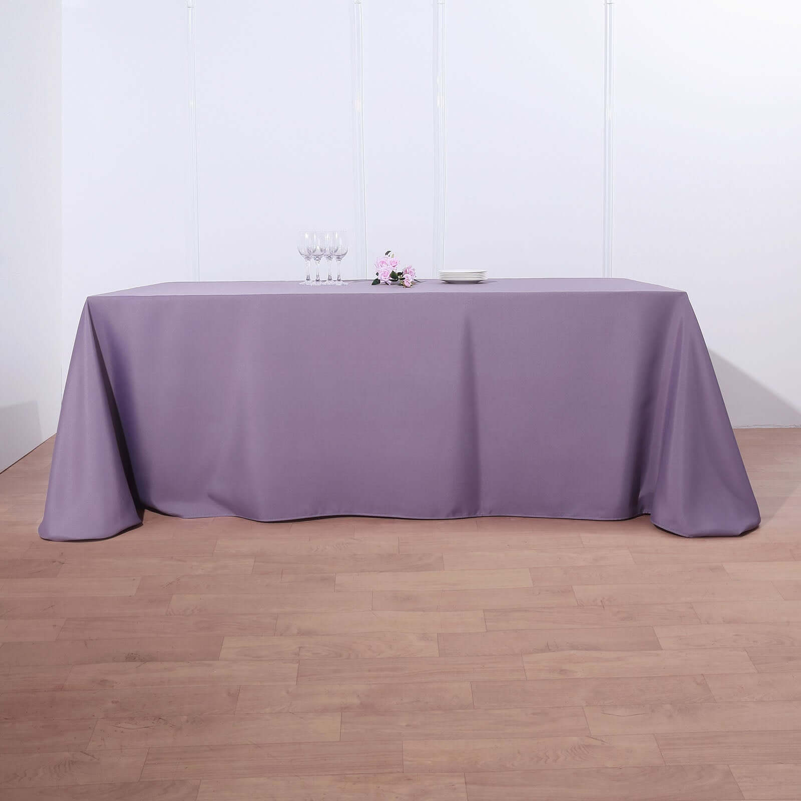 Wrinkle-Resistant Seamless Violet Amethyst Polyester Rectangle Tablecloth 90x132