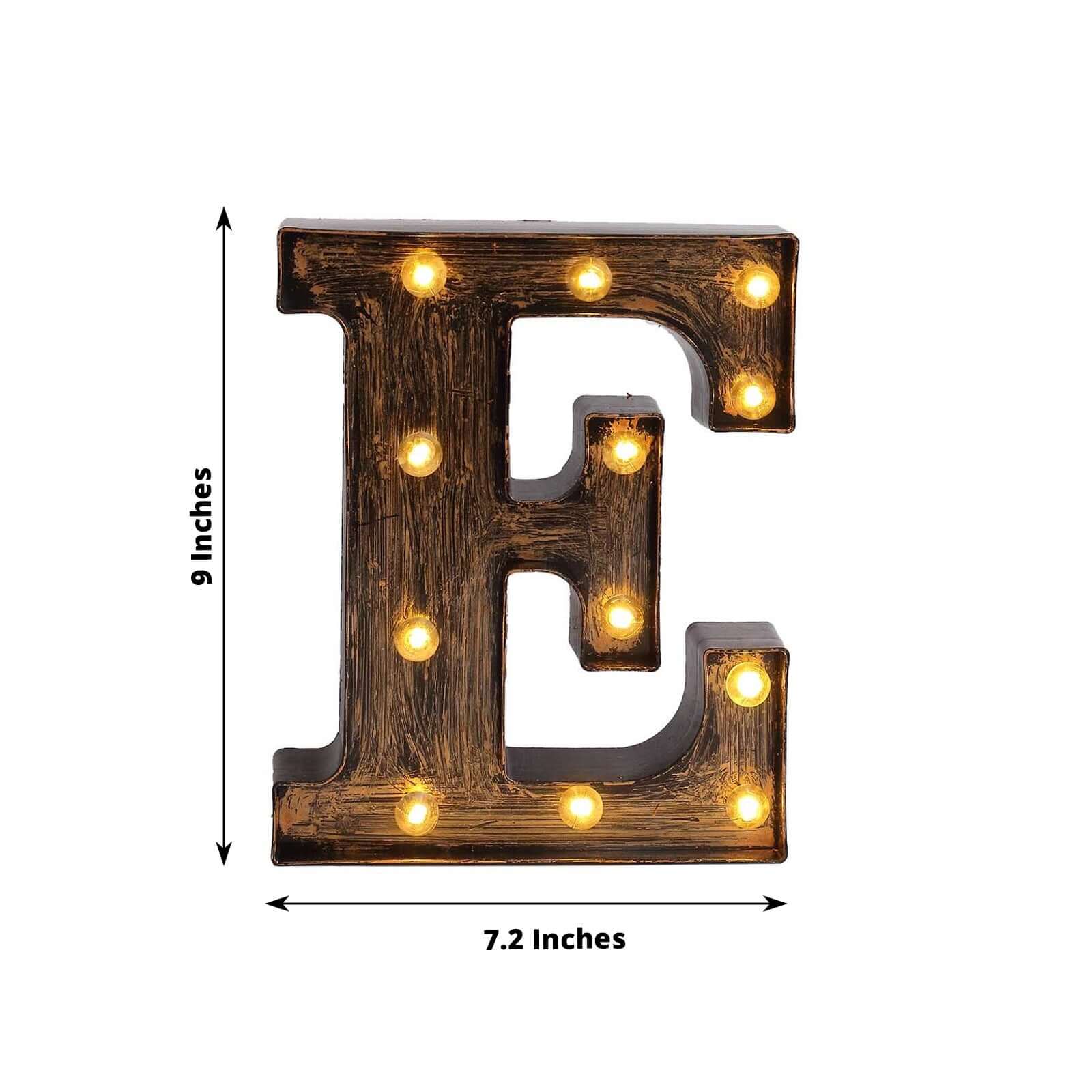 Hot! Industrial Style Antique Black LED Marquee Letter E - Light-Up Sign for Weddings & Displays
