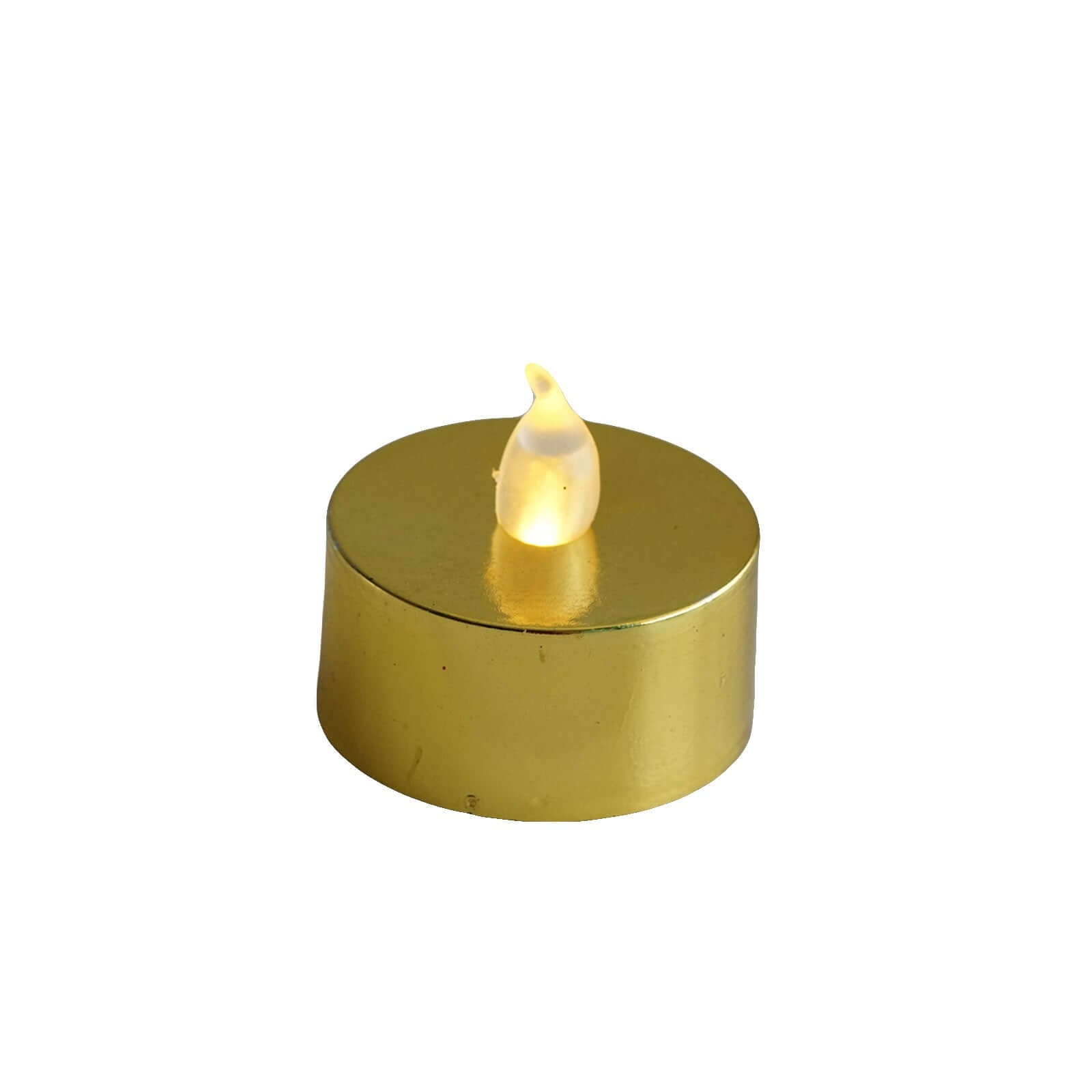 Amazing 12-Pack Reusable Flameless LED Tealight Candles with Metallic Gold Design, Battery Operated