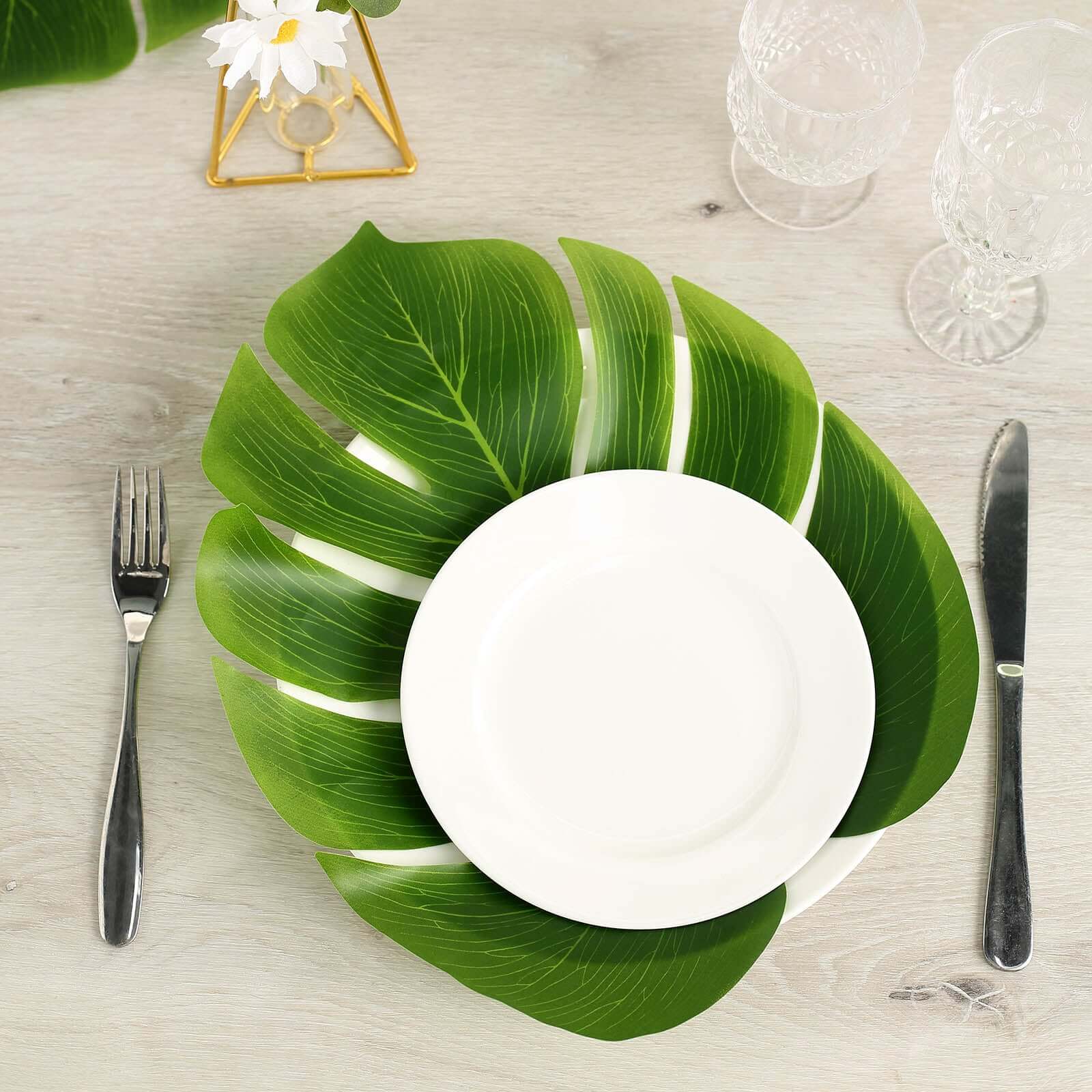 Hot Deal! 12-Pack Large Green Artificial Monstera Palm Leaves for Summer Theme Parties