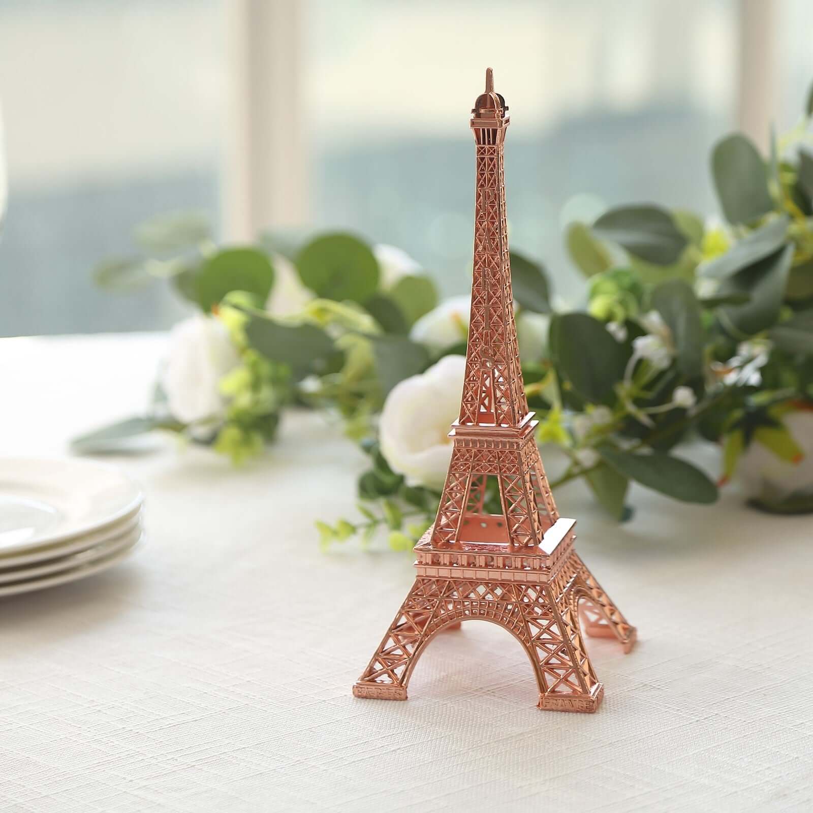 Hot Sale! Stylish Metal Rose Gold Eiffel Tower Table Centerpiece for Party Cake Toppers