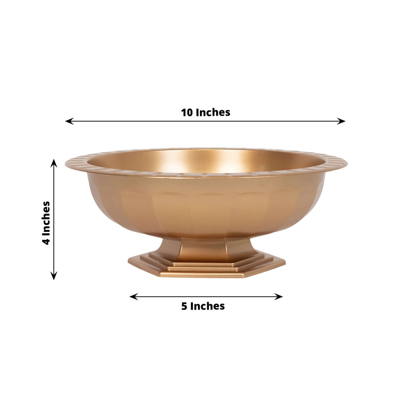 3-Pack Gold Roman Style Plastic Pedestal Compote Bowls for Table Centerpieces