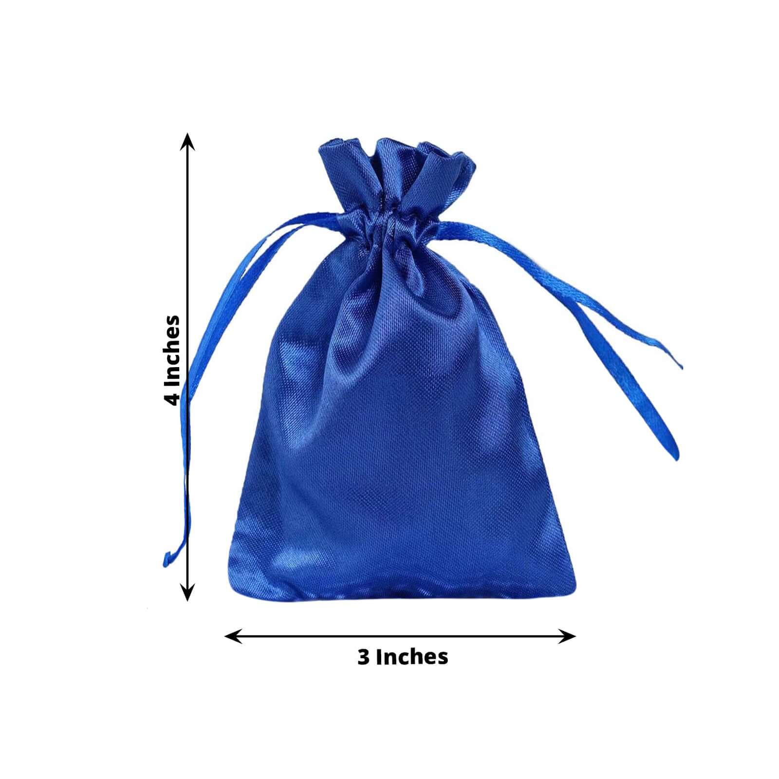 Get 12-Pack Royal Blue Satin Drawstring Bags Ideal for Wedding and Party Favors