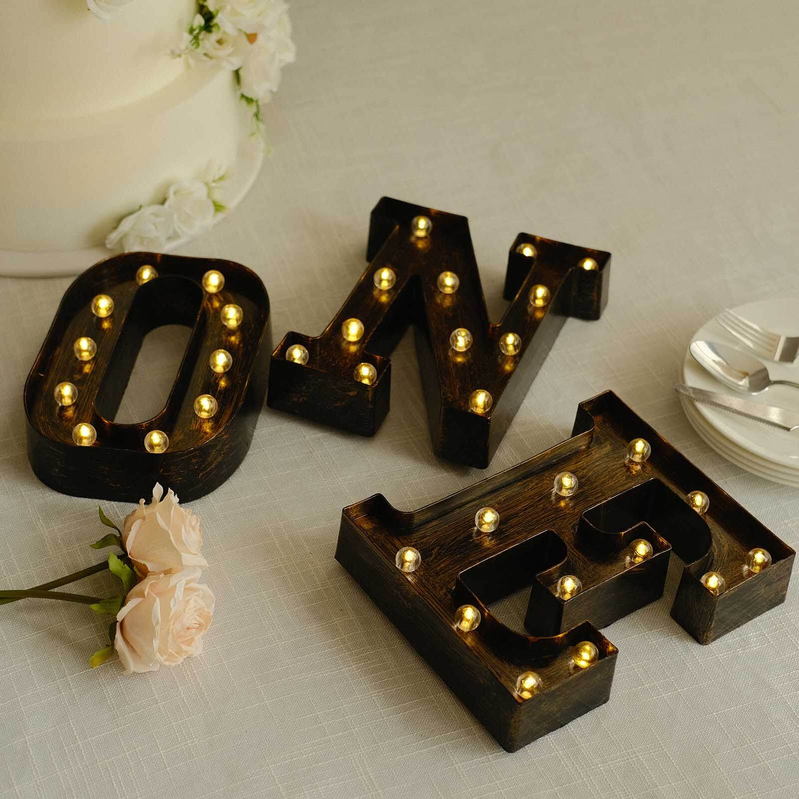 Hot! Industrial Style Antique Black LED Marquee Letter E - Light-Up Sign for Weddings & Displays