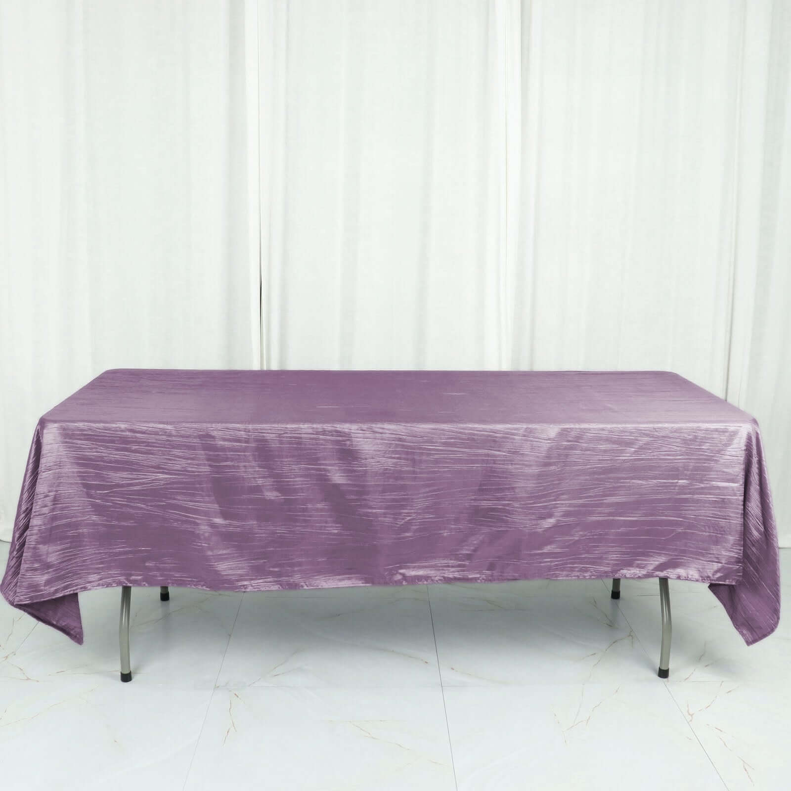Violet Amethyst Accordion Crinkle Taffeta 60x102 Rectangle Tablecloth