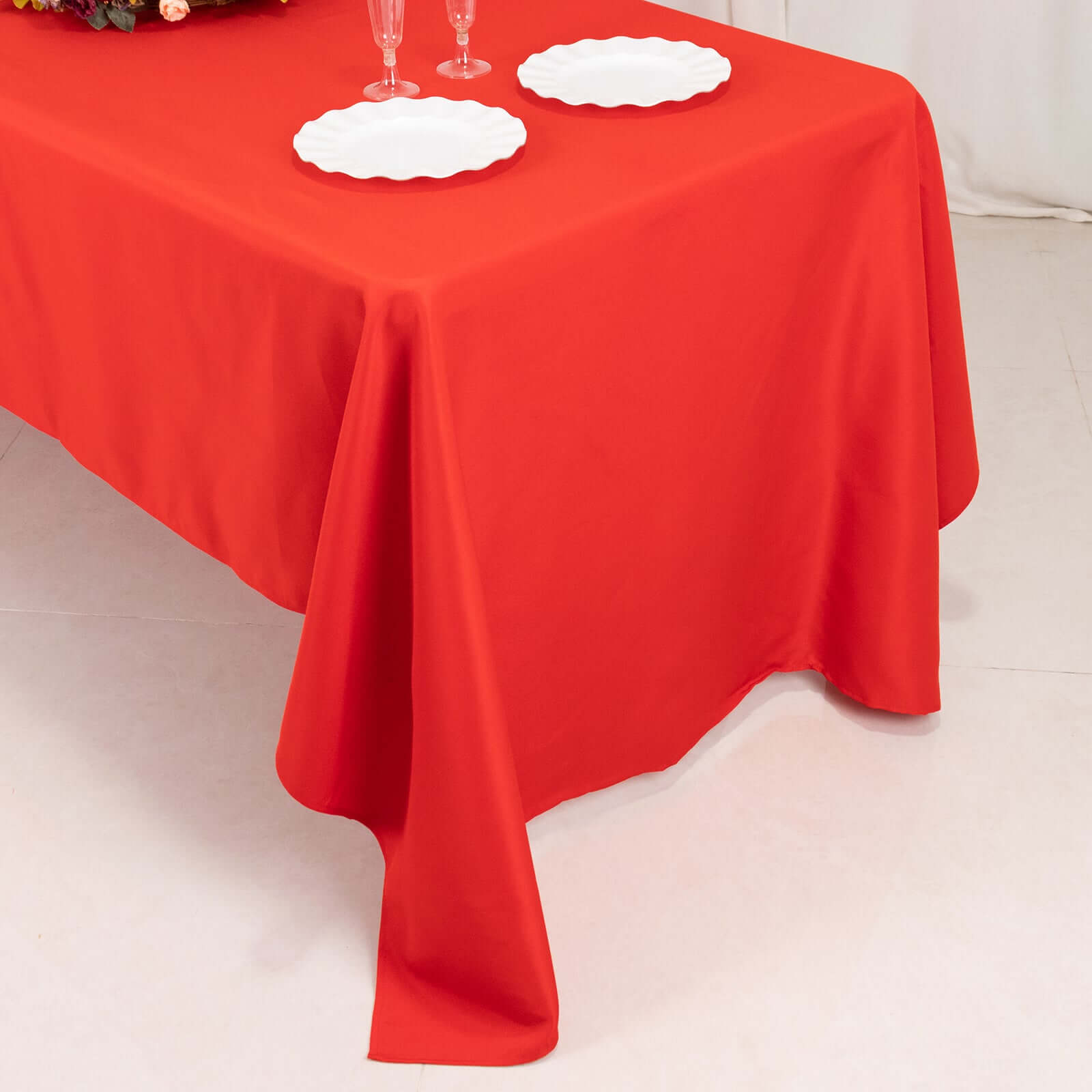 Hot Deal! Red 60x126 Rectangle Premium Polyester Stain-Resistant 220GSM Tablecloth