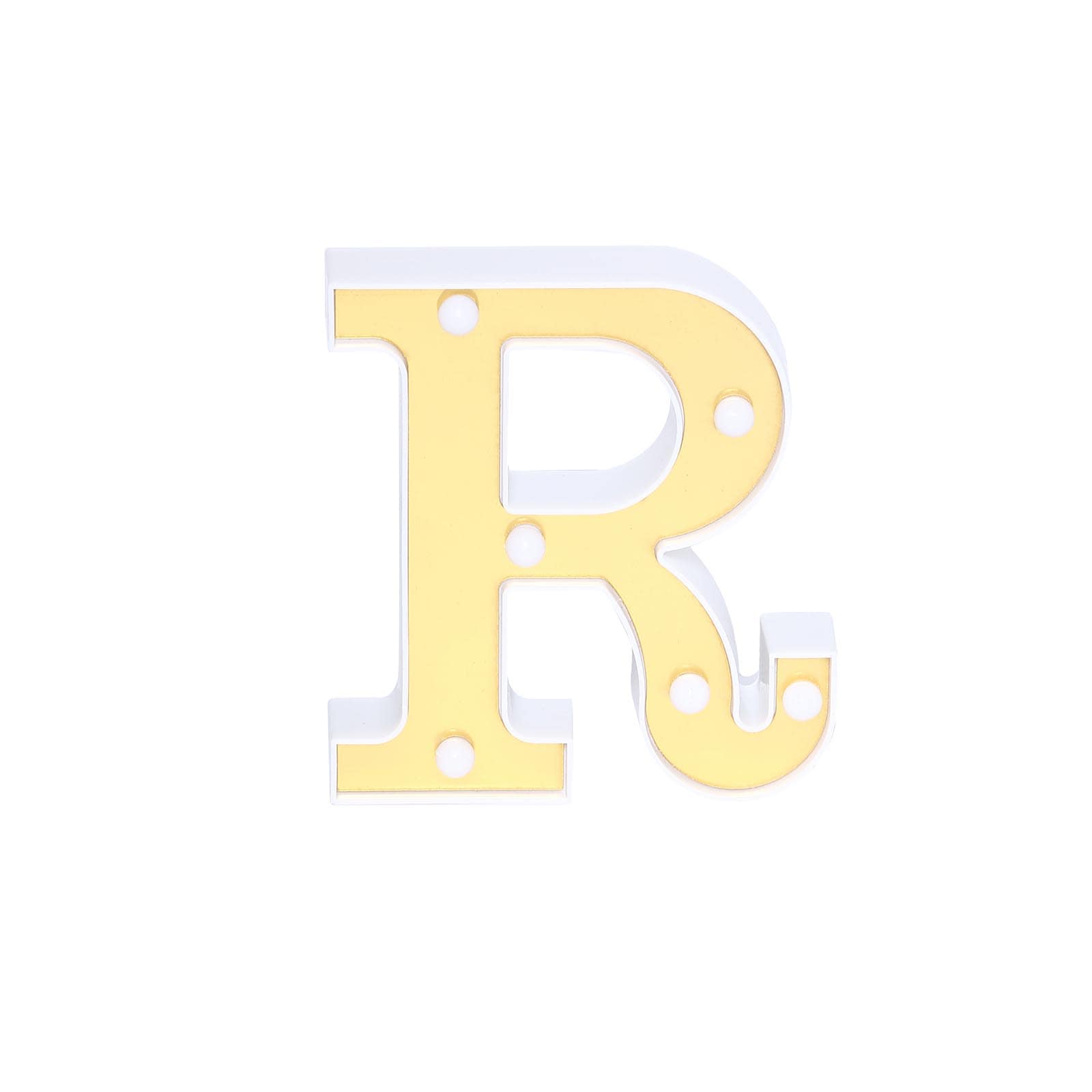 Hot! 3D Gold Marquee Letter R with 6 Warm White LED Lights - Ideal Event Decor