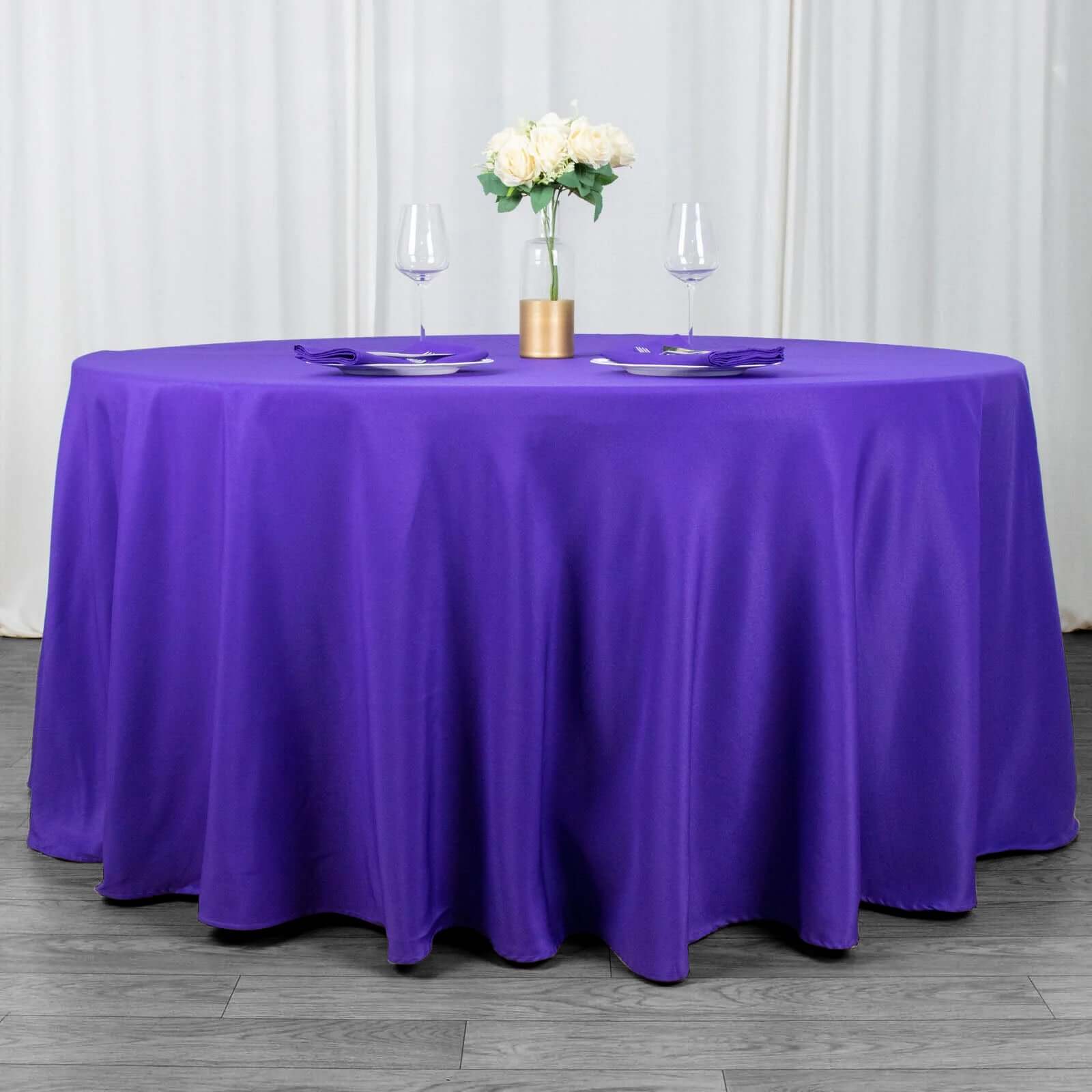Purple Durable Stretch Spandex 96x30 Rectangle Table Cover - Ideal for Events