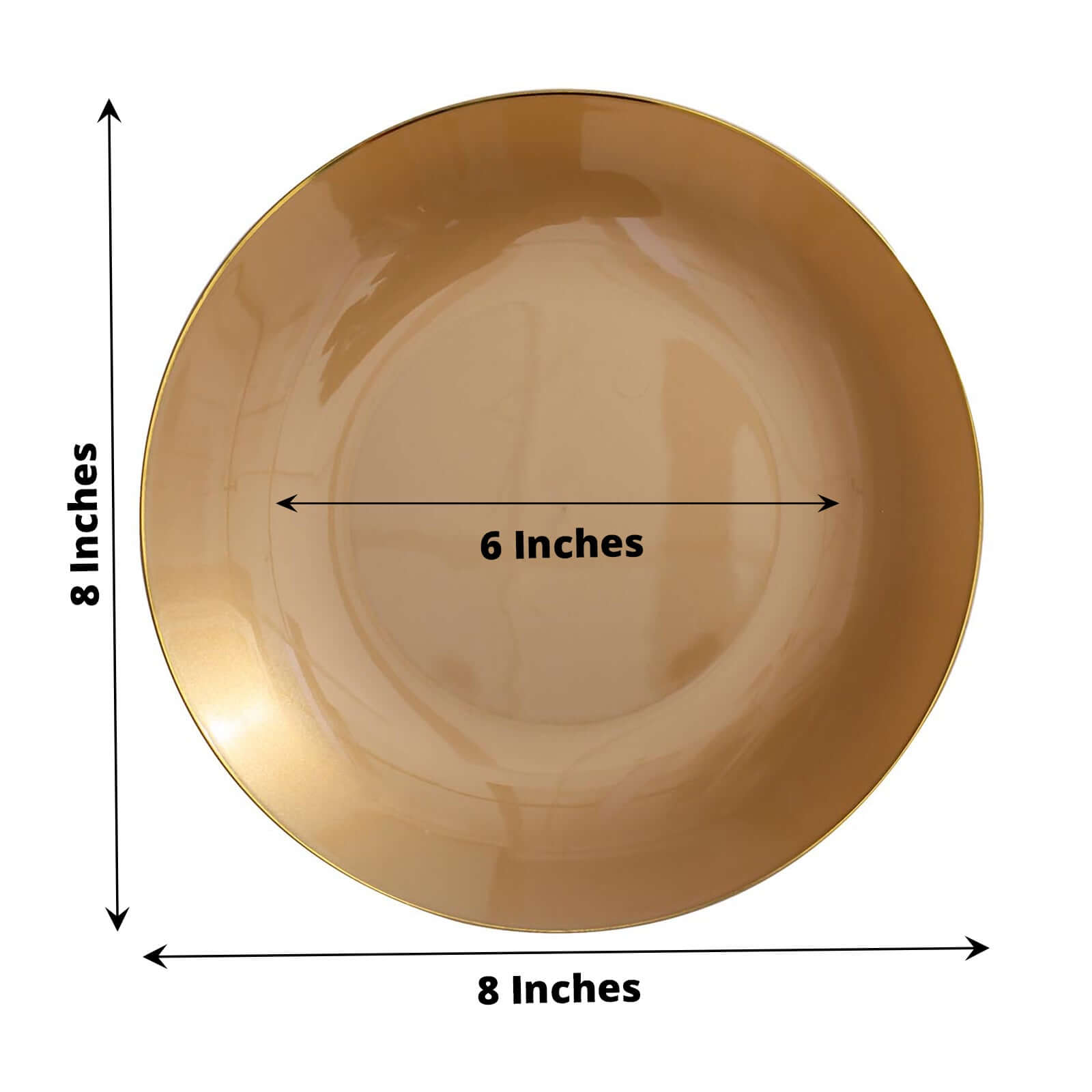10-Pack Gold Rim 8" Disposable Plastic Dessert Plates - Ideal for Special Occasions