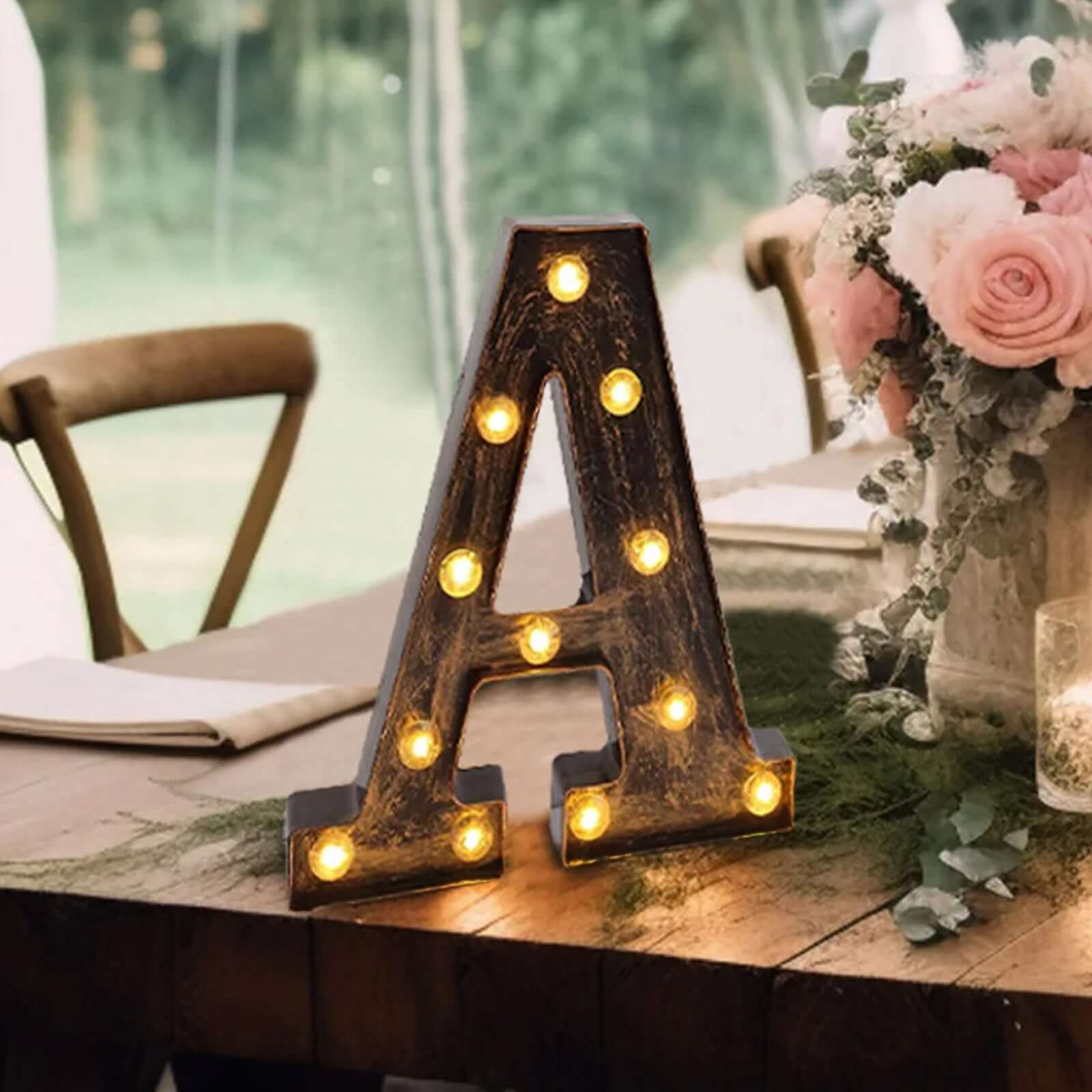 Hot! Industrial Style Antique Black LED Marquee Letter A for Weddings & Displays