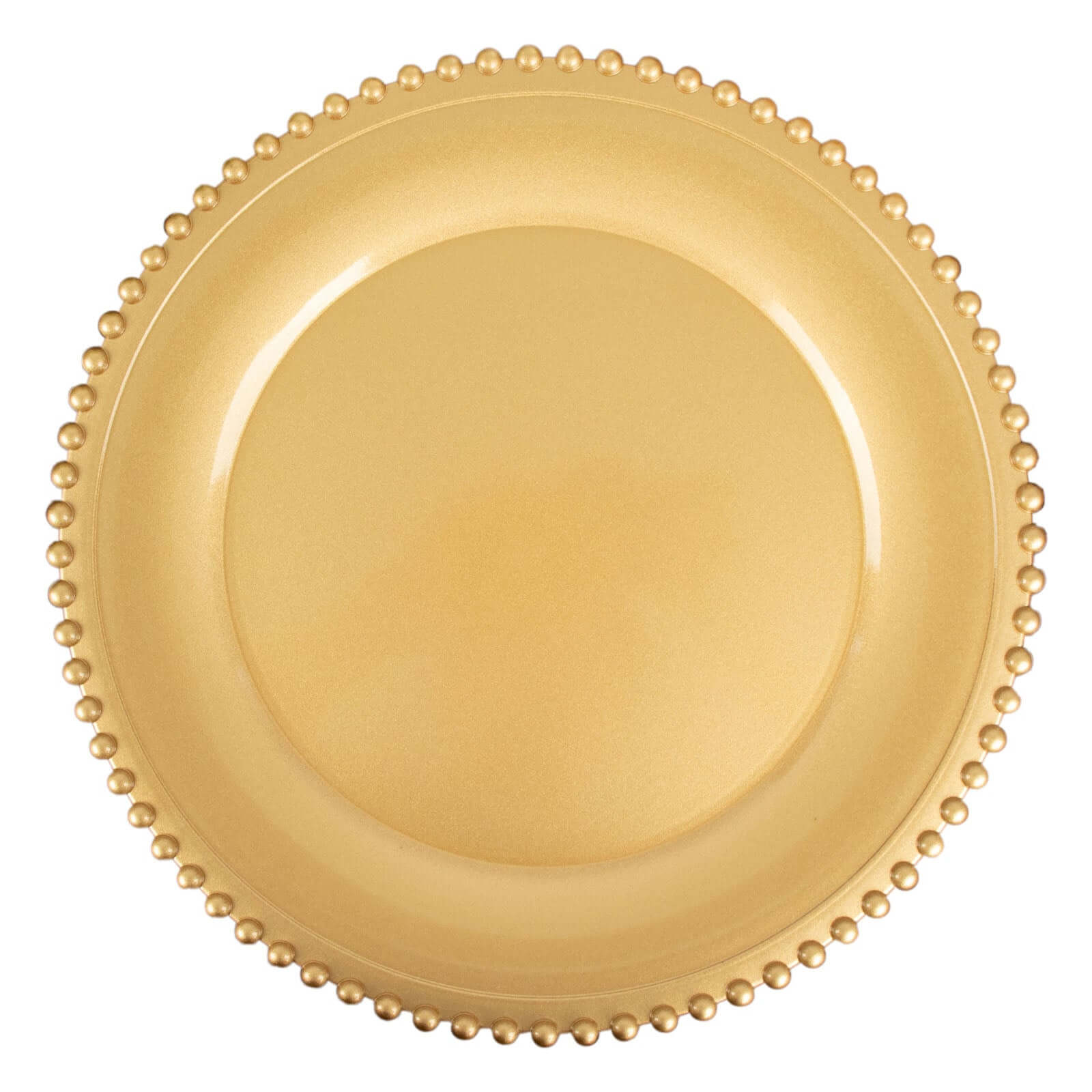 Hot Sale! 6-Pack Gold Acrylic Round Charger Plates with Beaded Rim for Decorative Dinner Parties