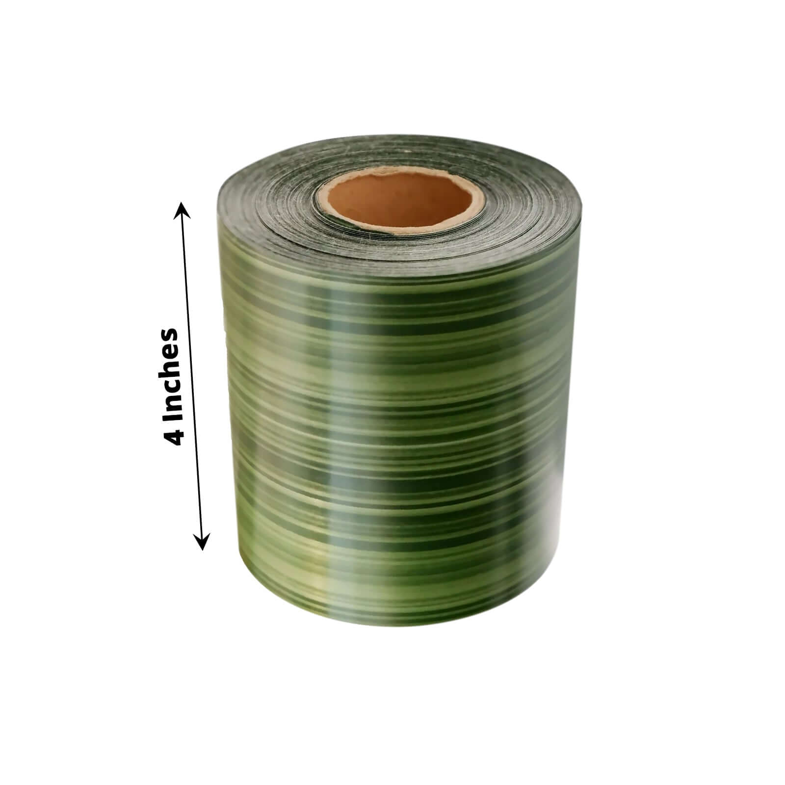 50-Yard 4" Green Ti Leaf Waterproof Satin Ribbon - Ideal for DIY Bouquet Crafts