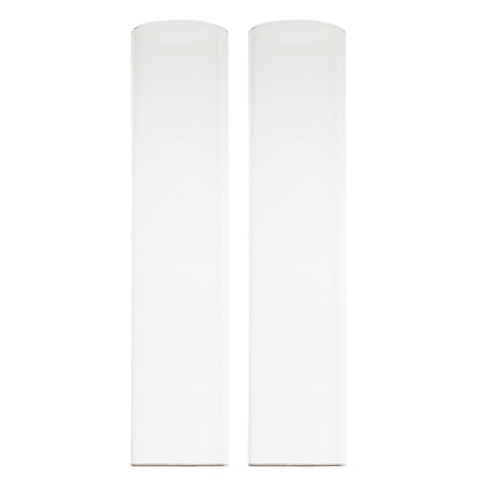 2-Pack 18-Inch Clear Glass Open-End Candelabra Shades for Stylish Table Decor