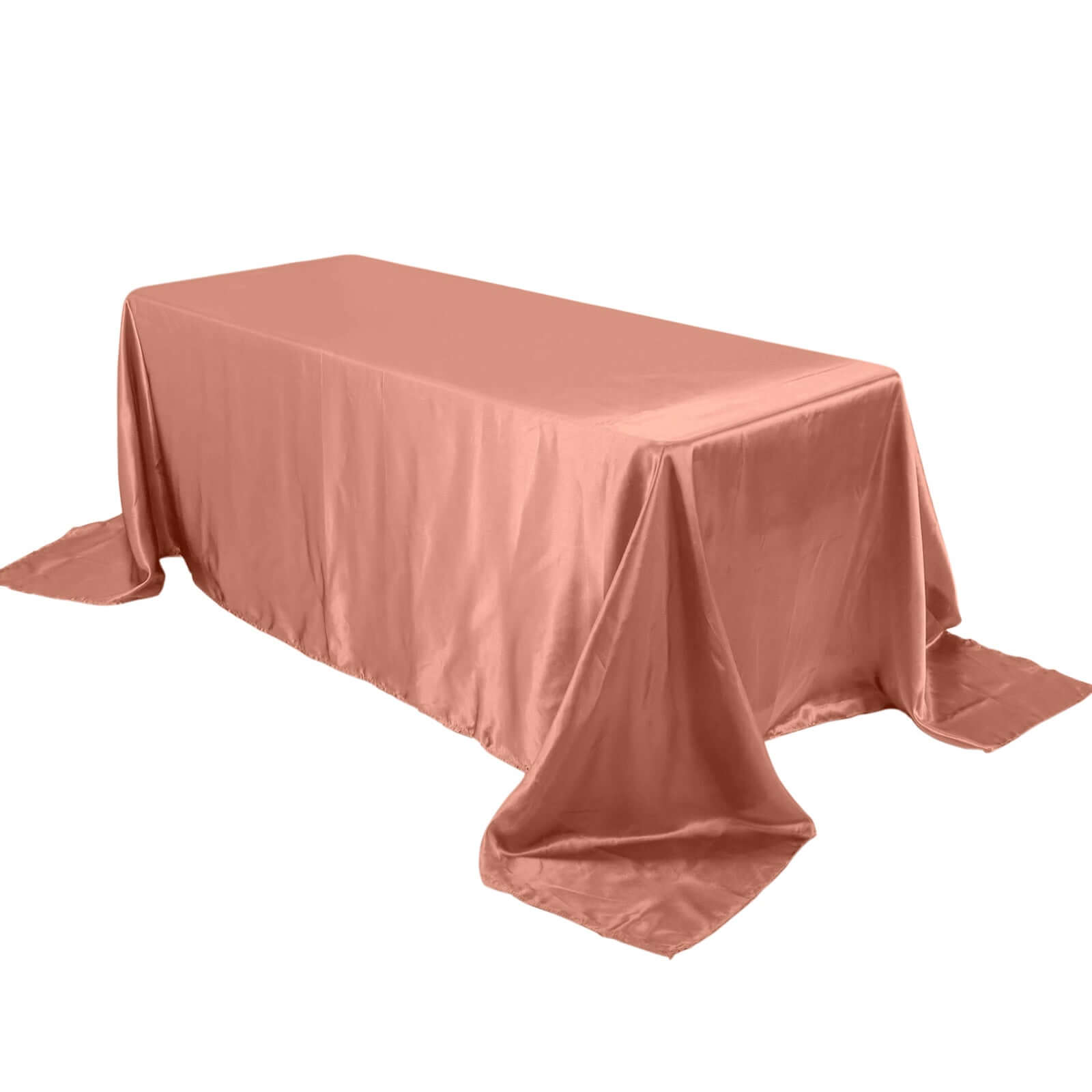 Exclusive Seamless Terracotta Satin Tablecloth 90x132