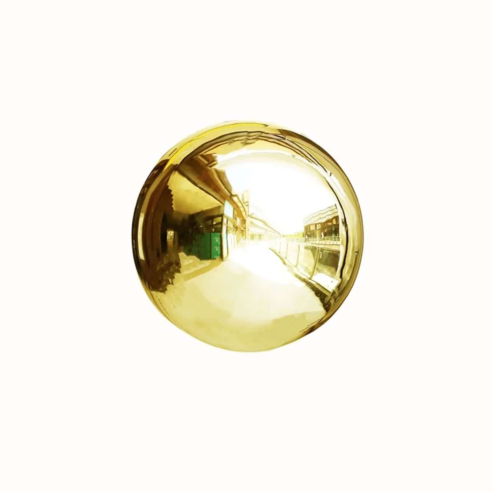 2-Pack Gold Reflective Hollow Stainless Steel Gazing Globe Mirror Balls for Outdoor Garden Decor