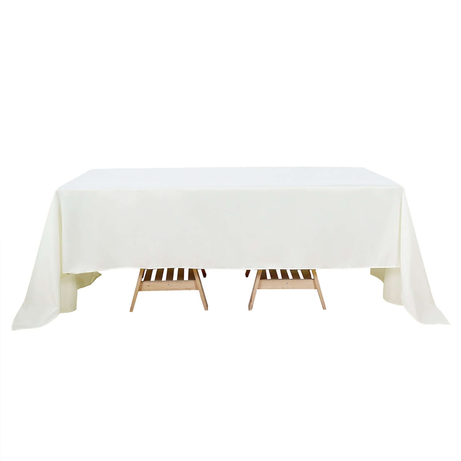 Ivory 60x126 Polyester Rectangle Tablecloth - Wrinkle-Resistant Design