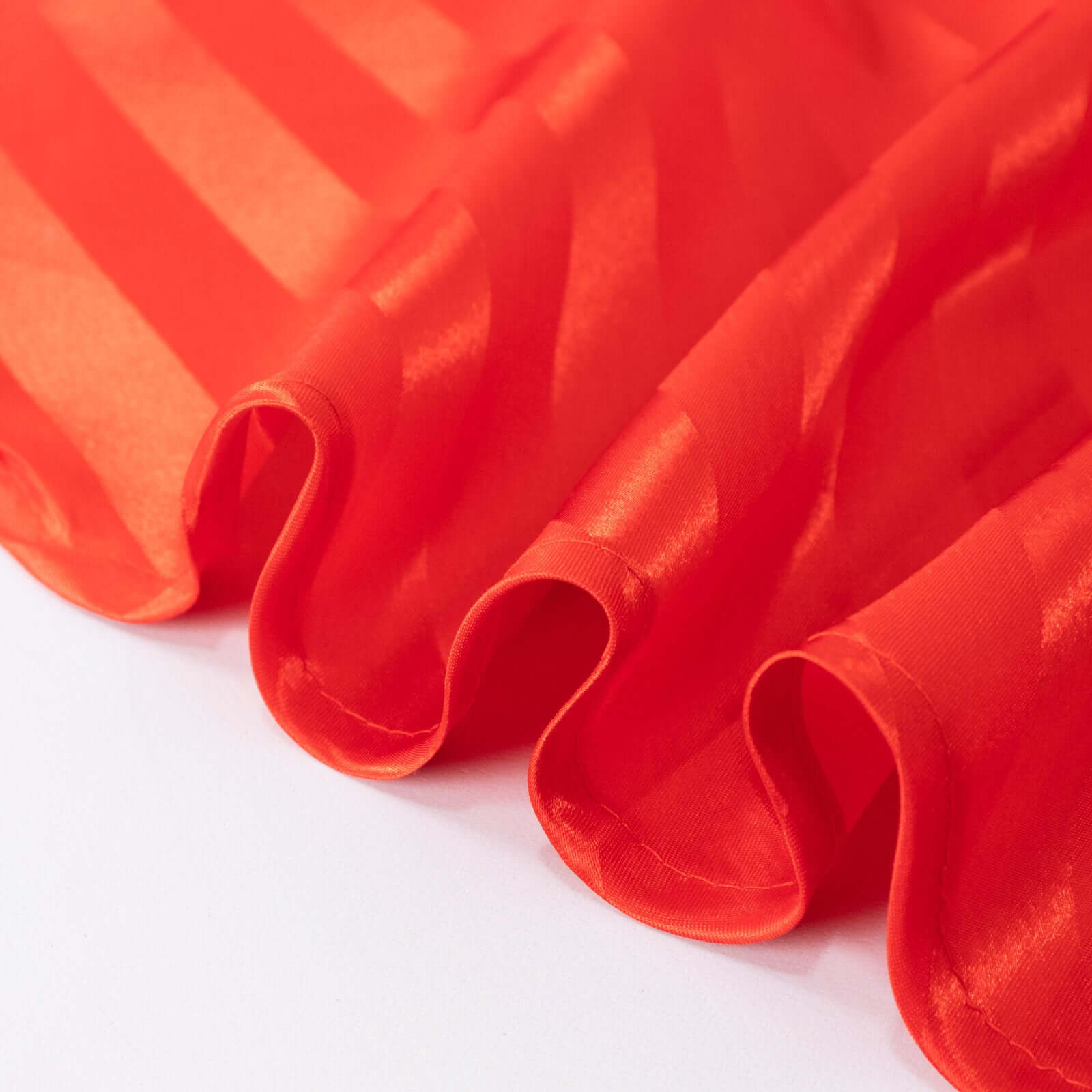 Hot Deal! Red Satin Striped 90x132 Rectangular Seamless Tablecloth