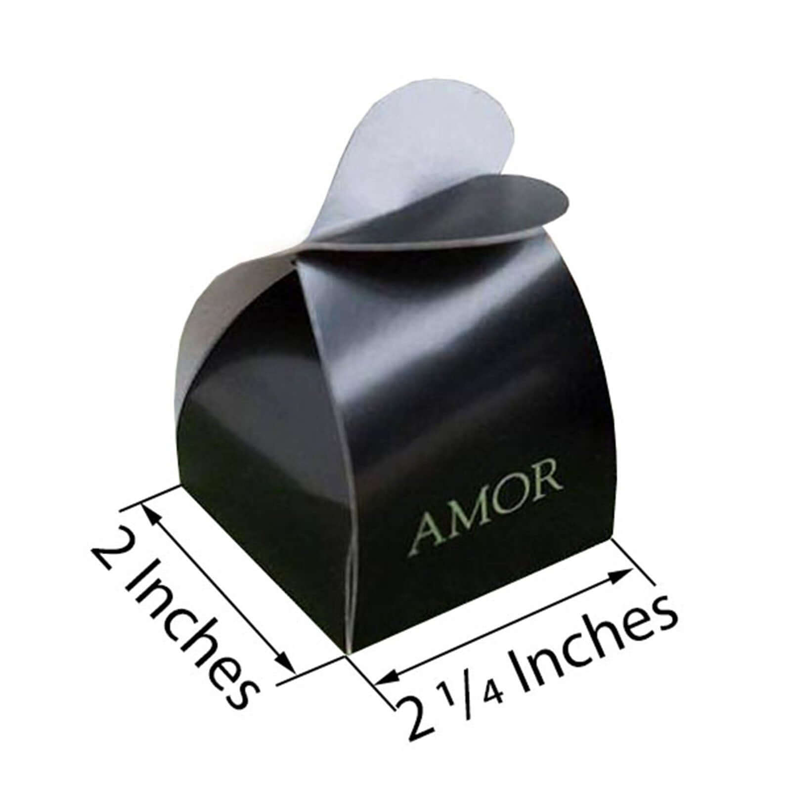 100 Pack of Black Heart-shaped Party Favor Candy Gift Boxes - Ideal for Various Occasions
