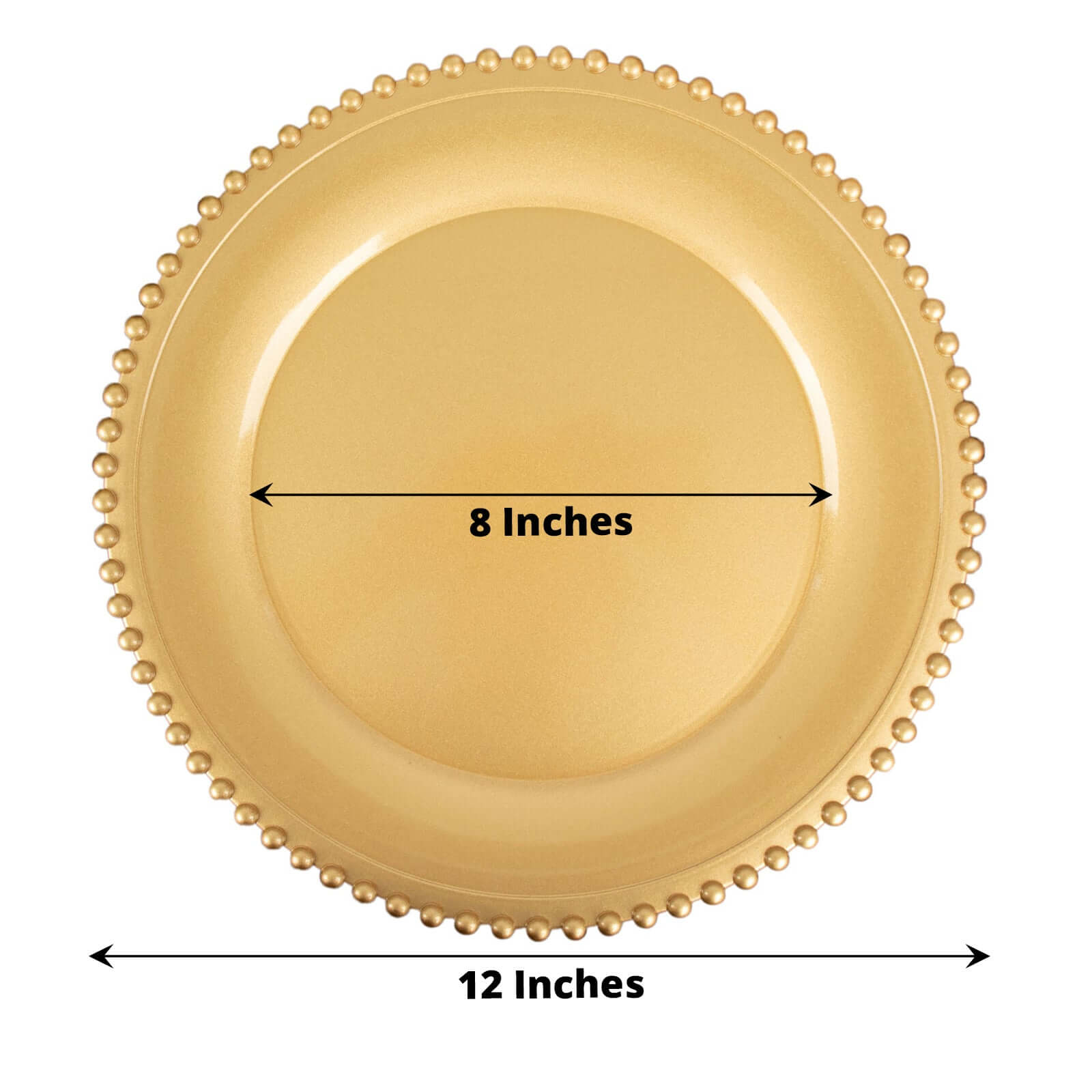 Hot Sale! 6-Pack Gold Acrylic Round Charger Plates with Beaded Rim for Decorative Dinner Parties