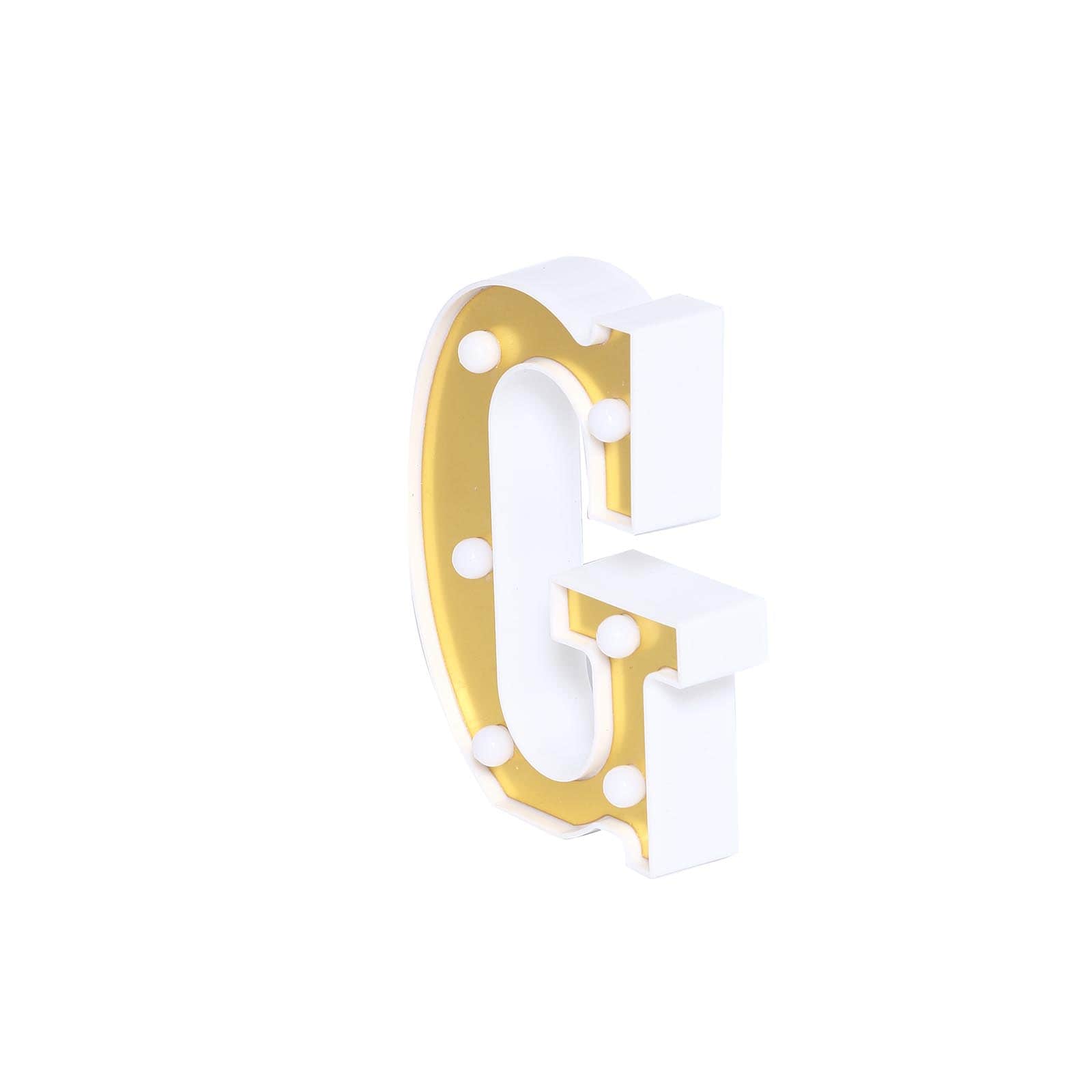 Gorgeous 3D Gold Marquee Letter G with 6 Warm White LED Lights - Ideal Event Decor