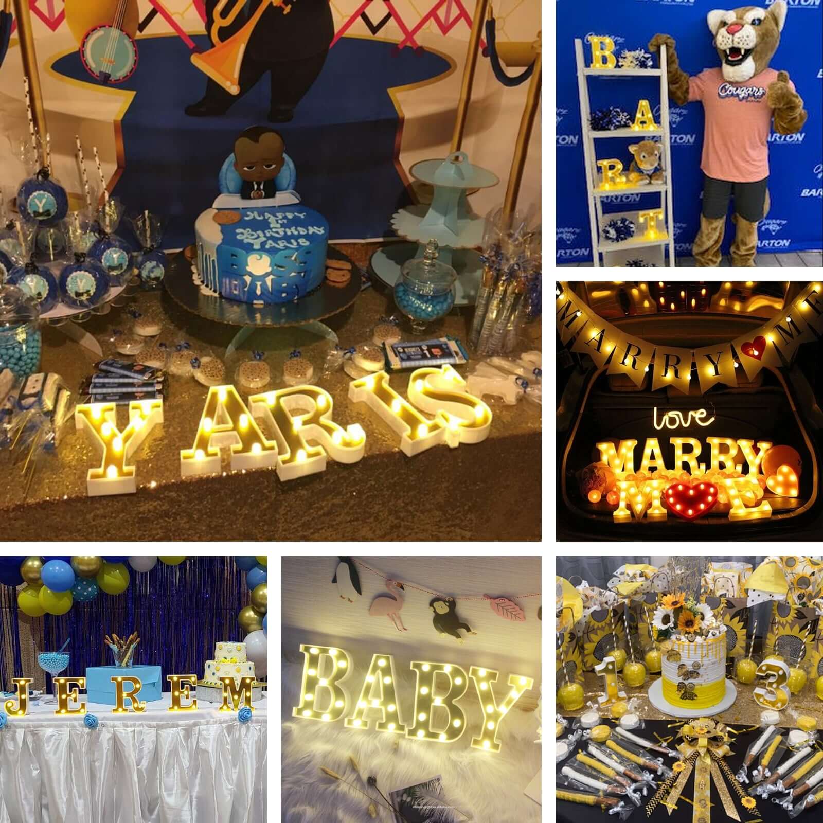 Hot! 3D Gold Marquee Letter R with 6 Warm White LED Lights - Ideal Event Decor