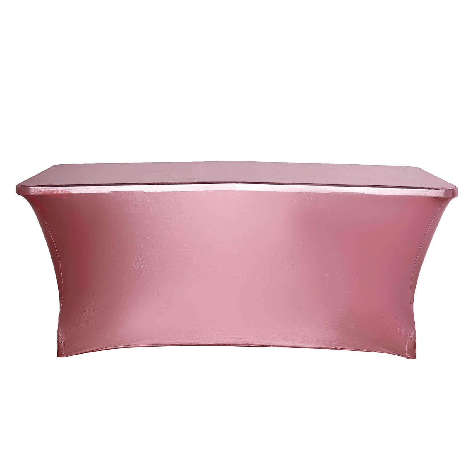 Hot Sale! 4-Way Stretch Metallic Rose Gold Spandex Tablecloth for 6FT Rectangular Tables