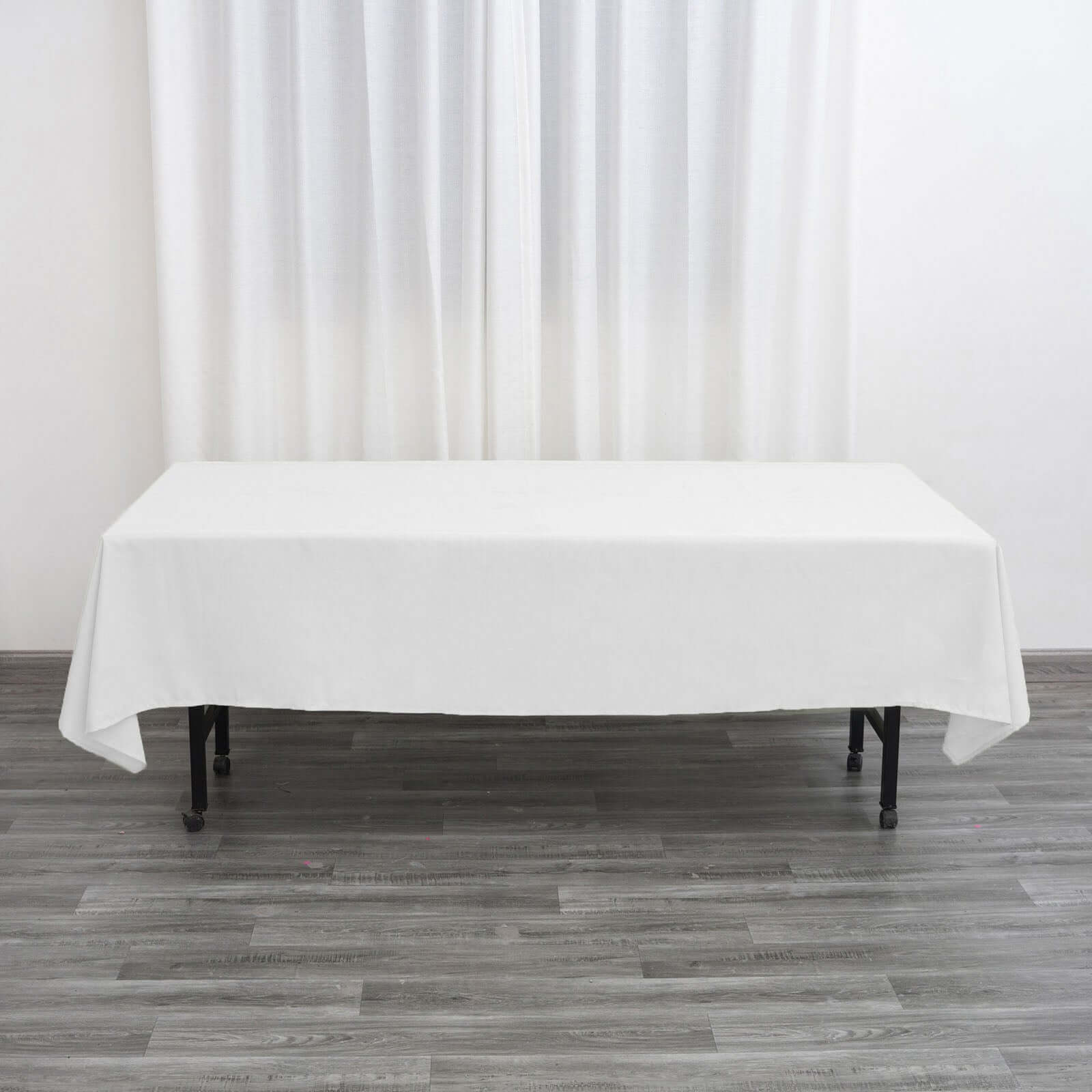 Durable and Stylish White Polyester 60x102 Rectangle Tablecloth for Special Occasions
