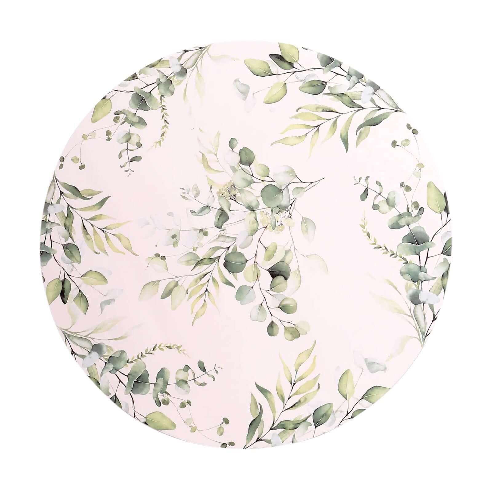Hot Deal! 6-Pack 13-Inch Disposable Charger Plates with Eucalyptus Leaves Print, 700GSM Floral Paper Chargers