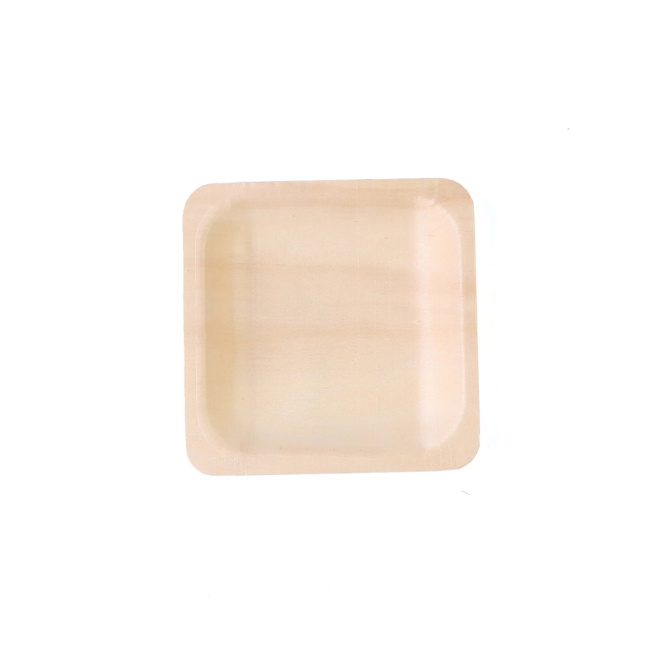 25-Piece Set of 6-Inch Square Eco-Friendly Birchwood Dessert and Appetizer Plates