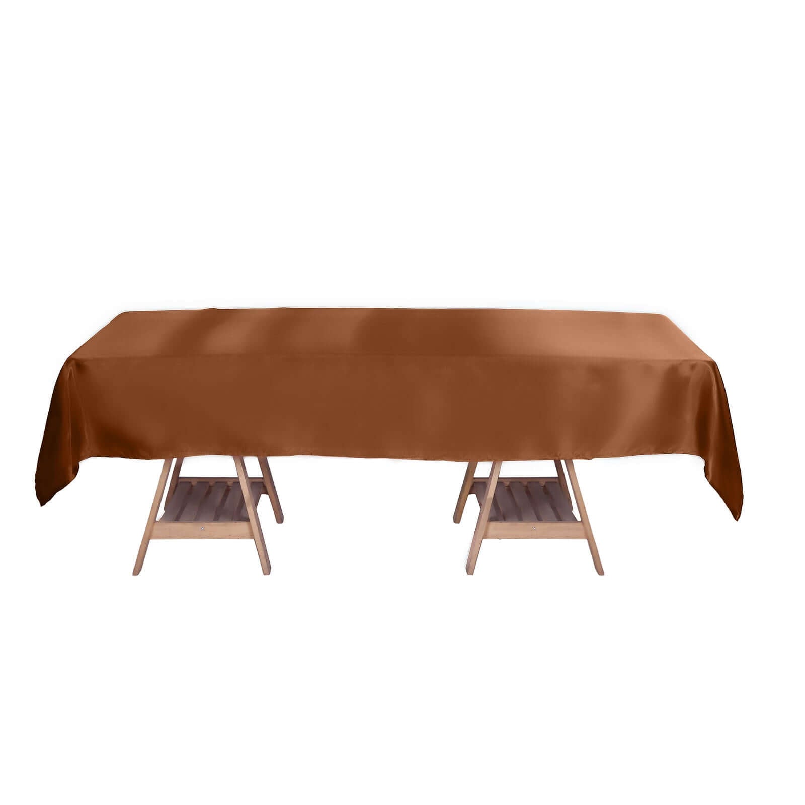 Hot Sale! Smooth and Lustrous Cinnamon Brown Satin Rectangular 60x102 Tablecloth