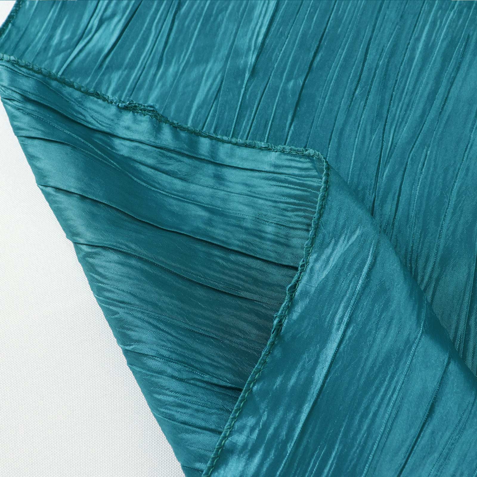 Teal Crinkle Taffeta 90x156 Rectangle Tablecloth - Seamless, Exquisite Cover