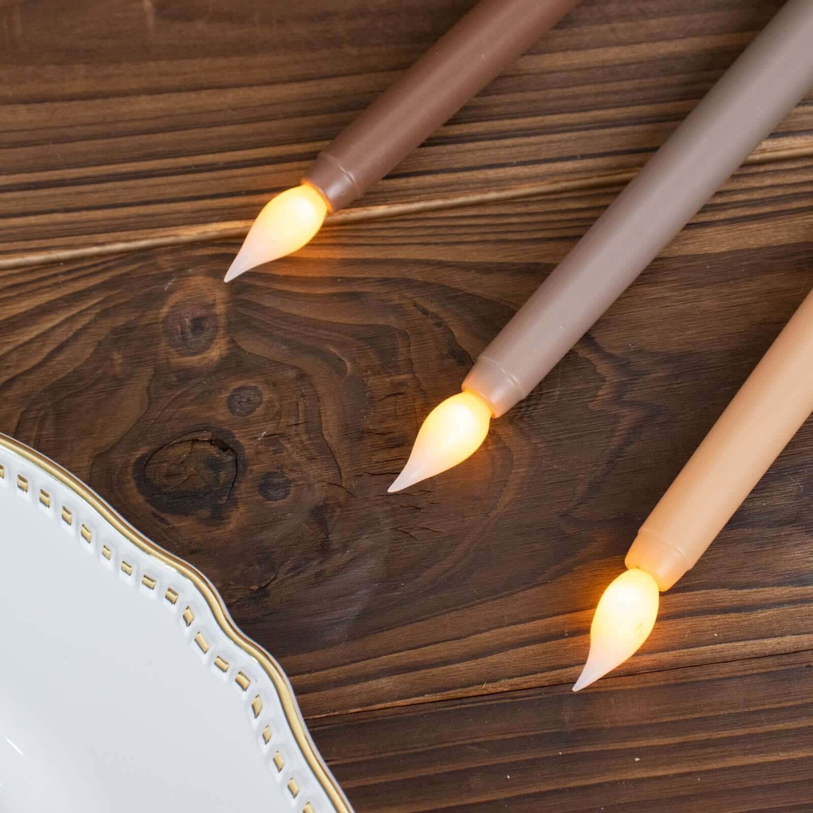 Hot Deal! 3-Pack Flameless LED Taper Candles with Warm Flickering Light, 11 Inches