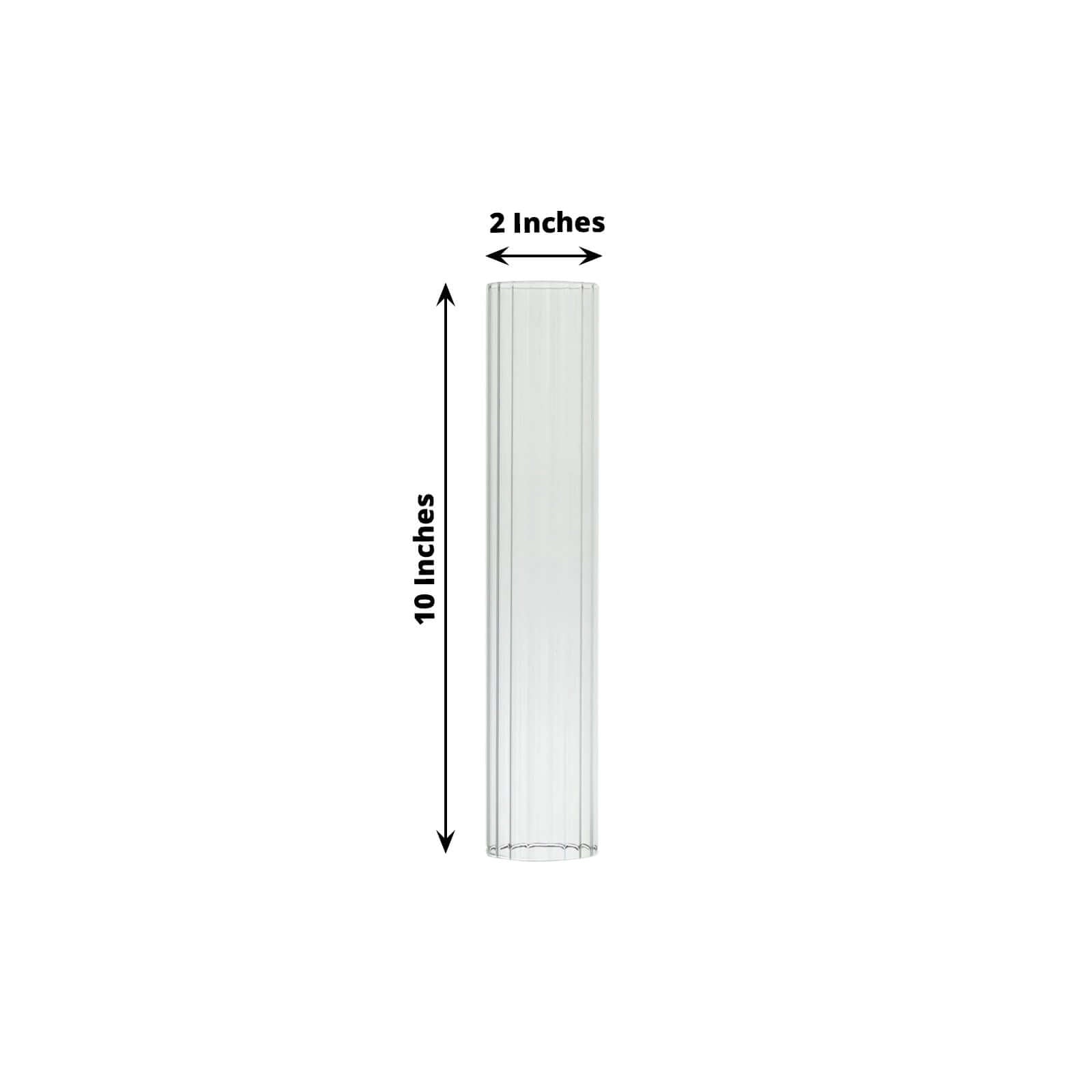 Hot Deal! 2-Pack Clear Ribbed Glass Hurricane Shades for Stylish Table Centerpiece Candelabra