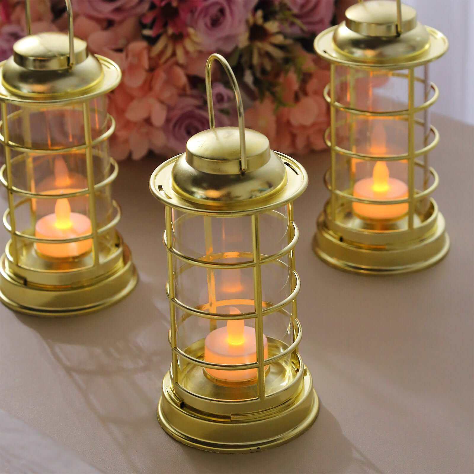 Hot Deal! 3-Pack Gold LED Tealight Battery-Operated Mini Lantern Lamps