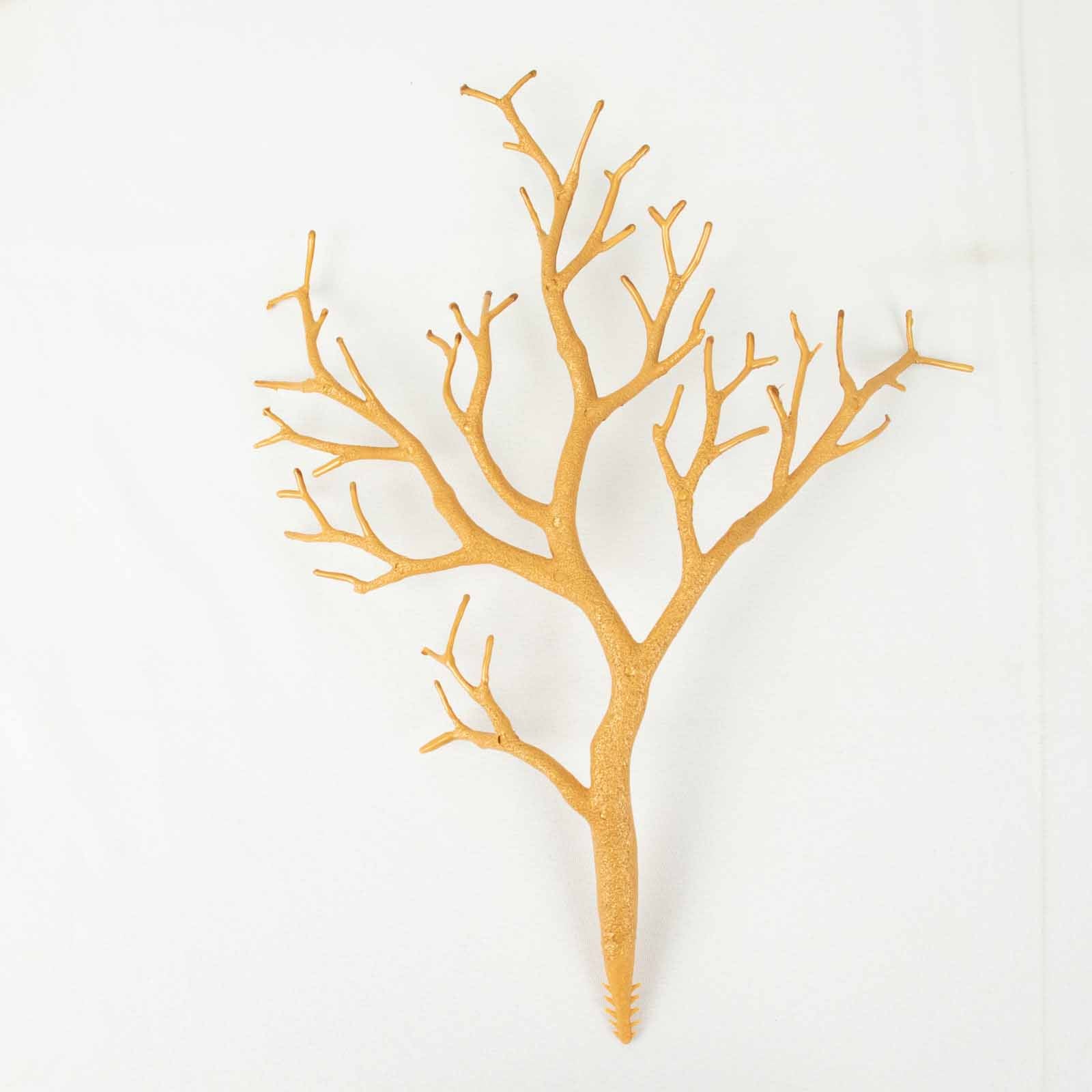 10-Piece Set of Metallic Gold Artificial Manzanita Tree Branches - Ideal for Vase Filler, Home & Wedding Decor