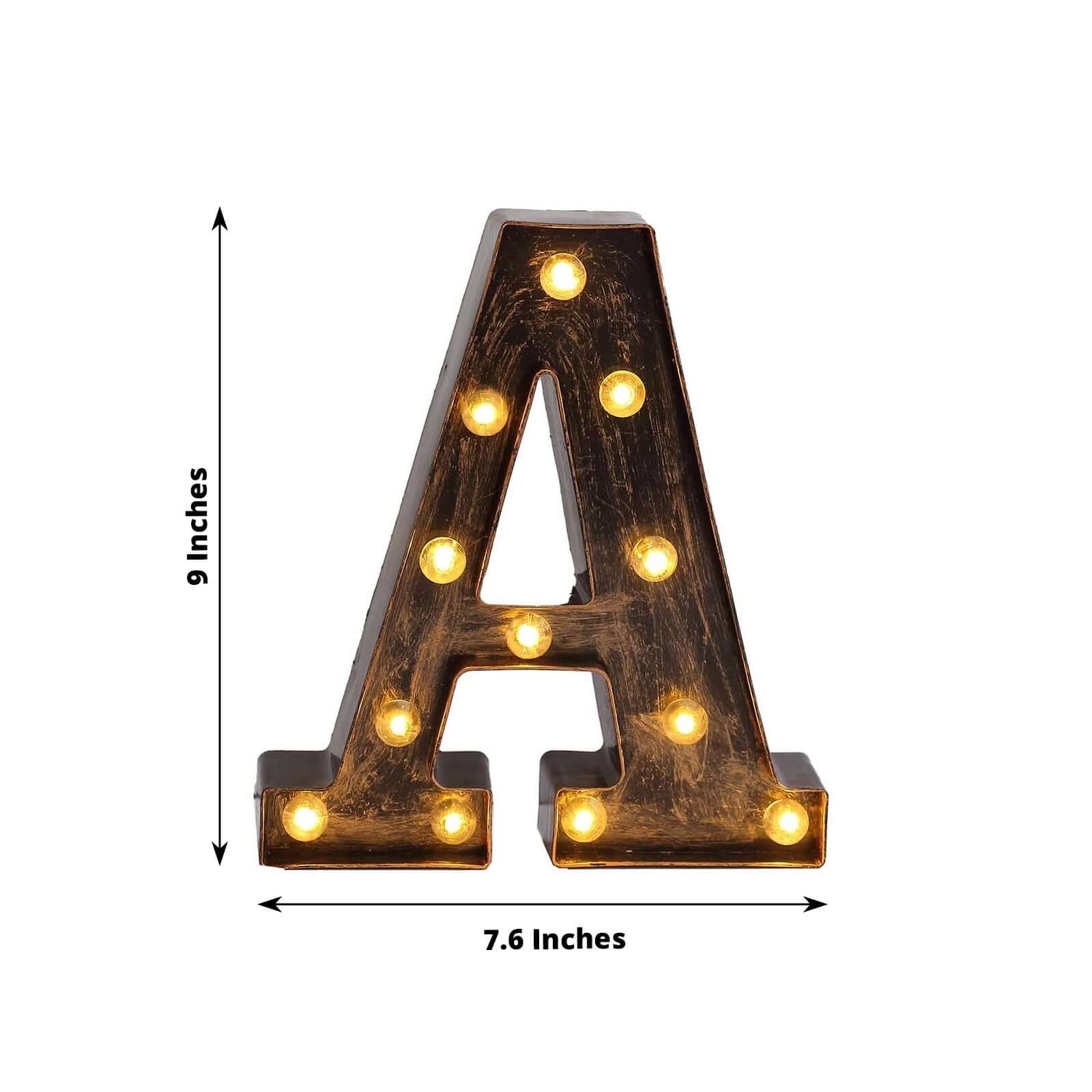 Hot! Industrial Style Antique Black LED Marquee Letter A for Weddings & Displays