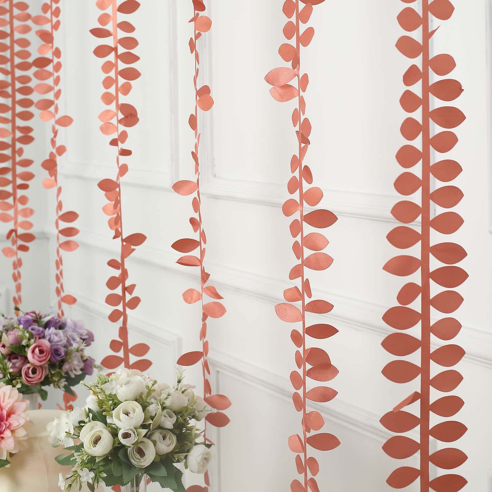 50ft Sophisticated Taffeta Ribbon Sash with 4 - Leaf Petal Design in Terracotta (Rust) - Ideal for Decor
