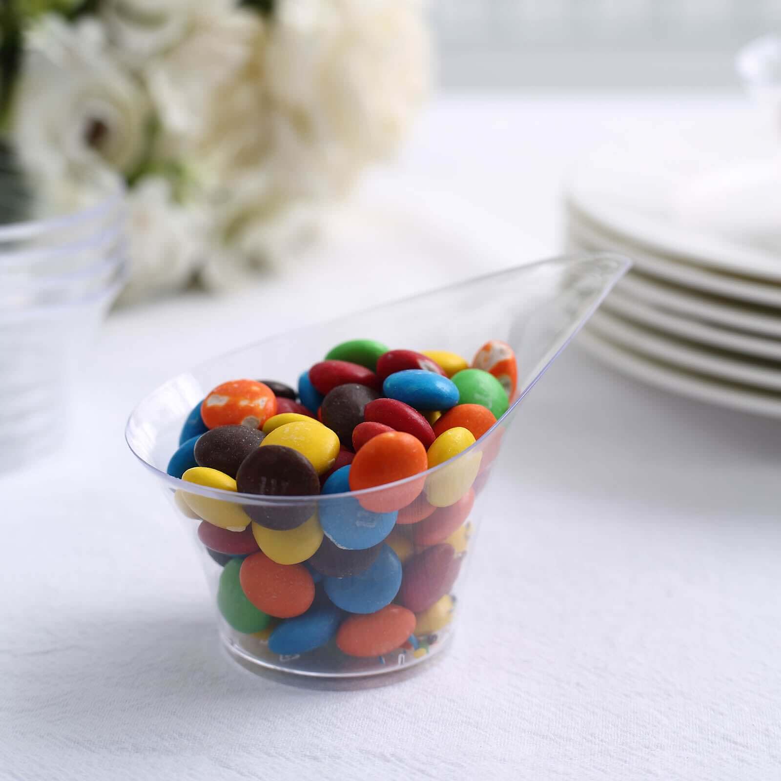 24-Pack Clear Plastic Disposable Mini Dessert Cups with Teardrop Top for Parties - 3oz