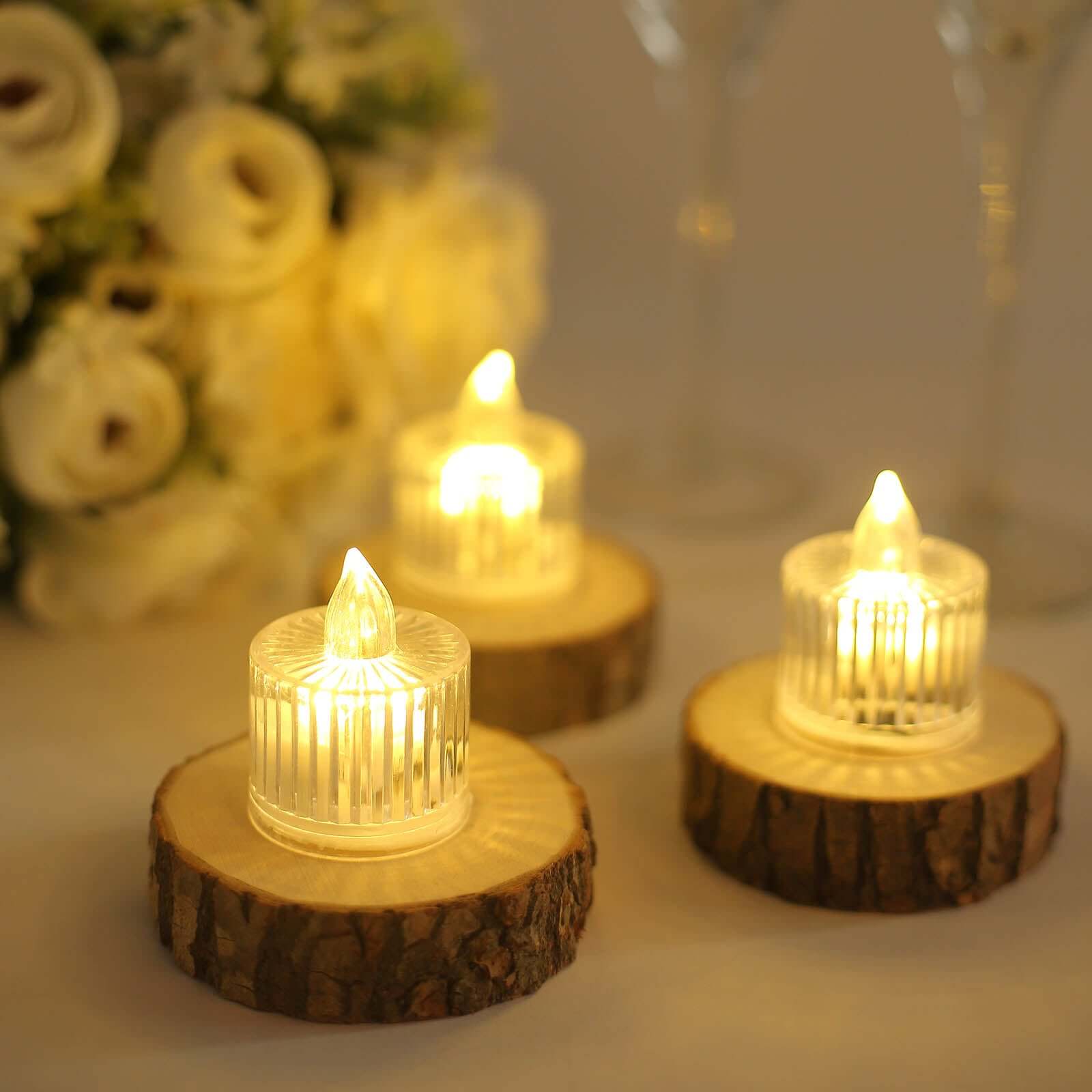 Hot Sale! 12-Pack Flameless Warm White LED Tealight Candles in Transparent Column Style