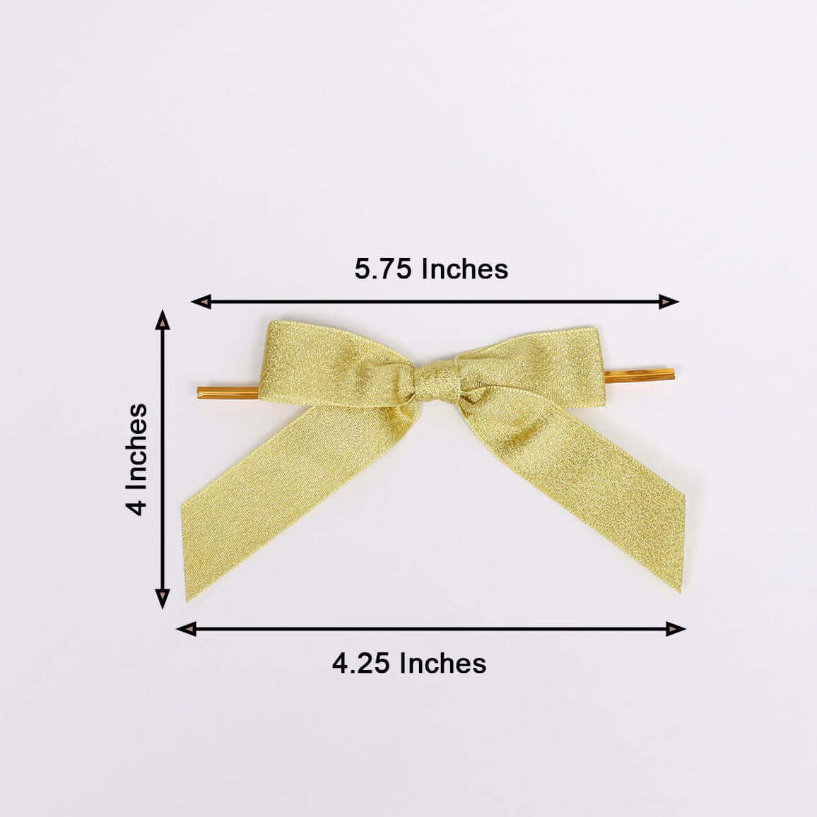 Hot Sale! 50 Pieces of 4-Inch Gold Glitter Nylon Ribbon Bows with Twist Ties for Gift Decor
