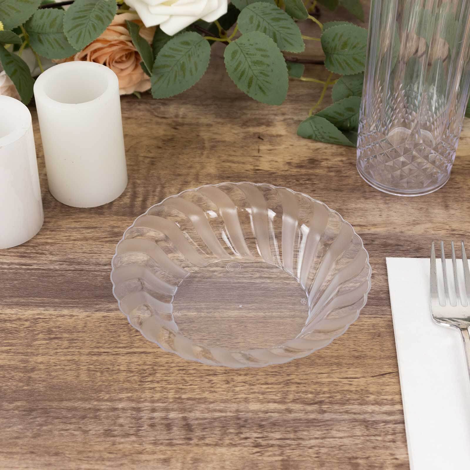 Hot Deal! 10-Pack Durable Disposable 5oz Clear Flared Hard Plastic Fruit Bowls for Desserts