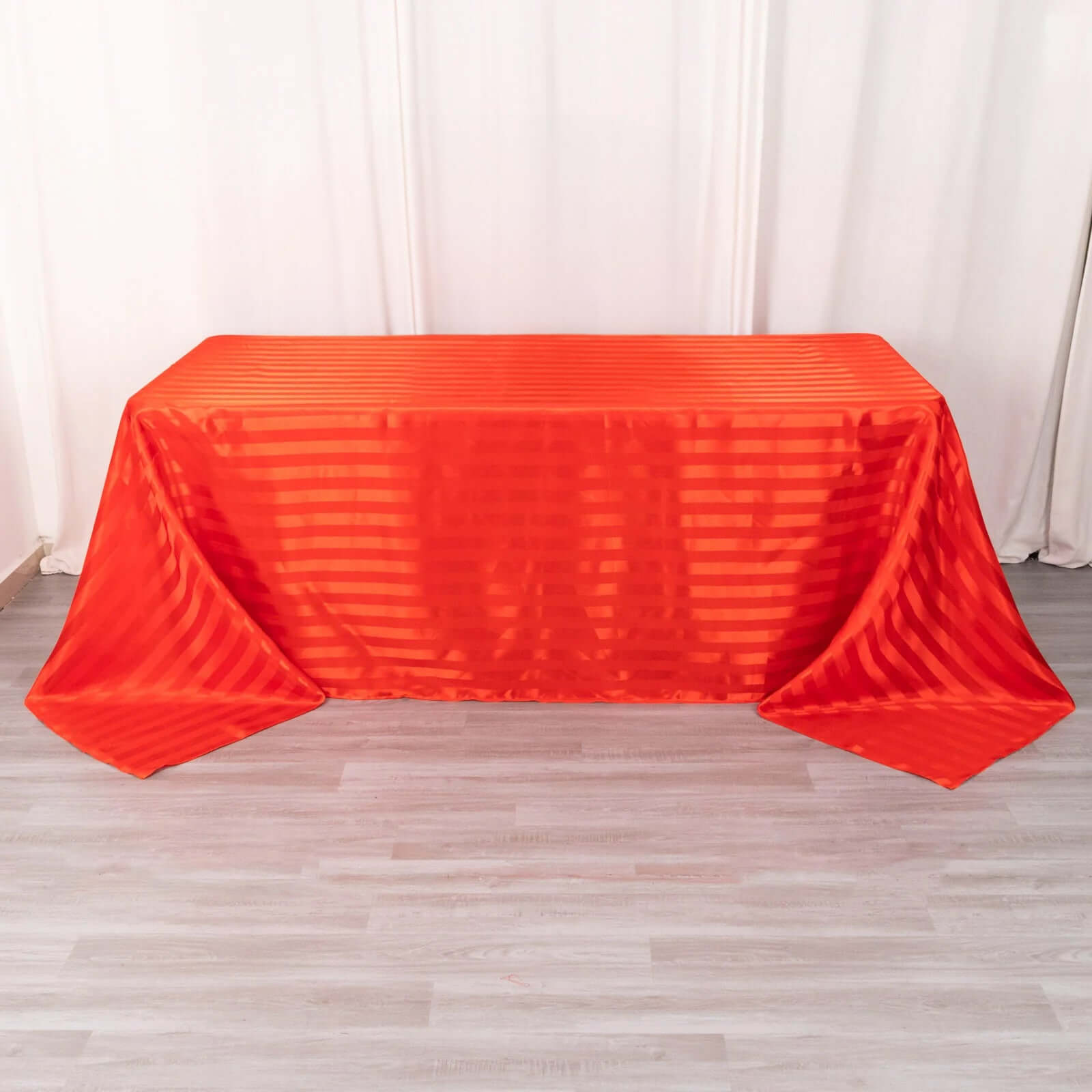 Hot Deal! Red Satin Striped 90x132 Rectangular Seamless Tablecloth