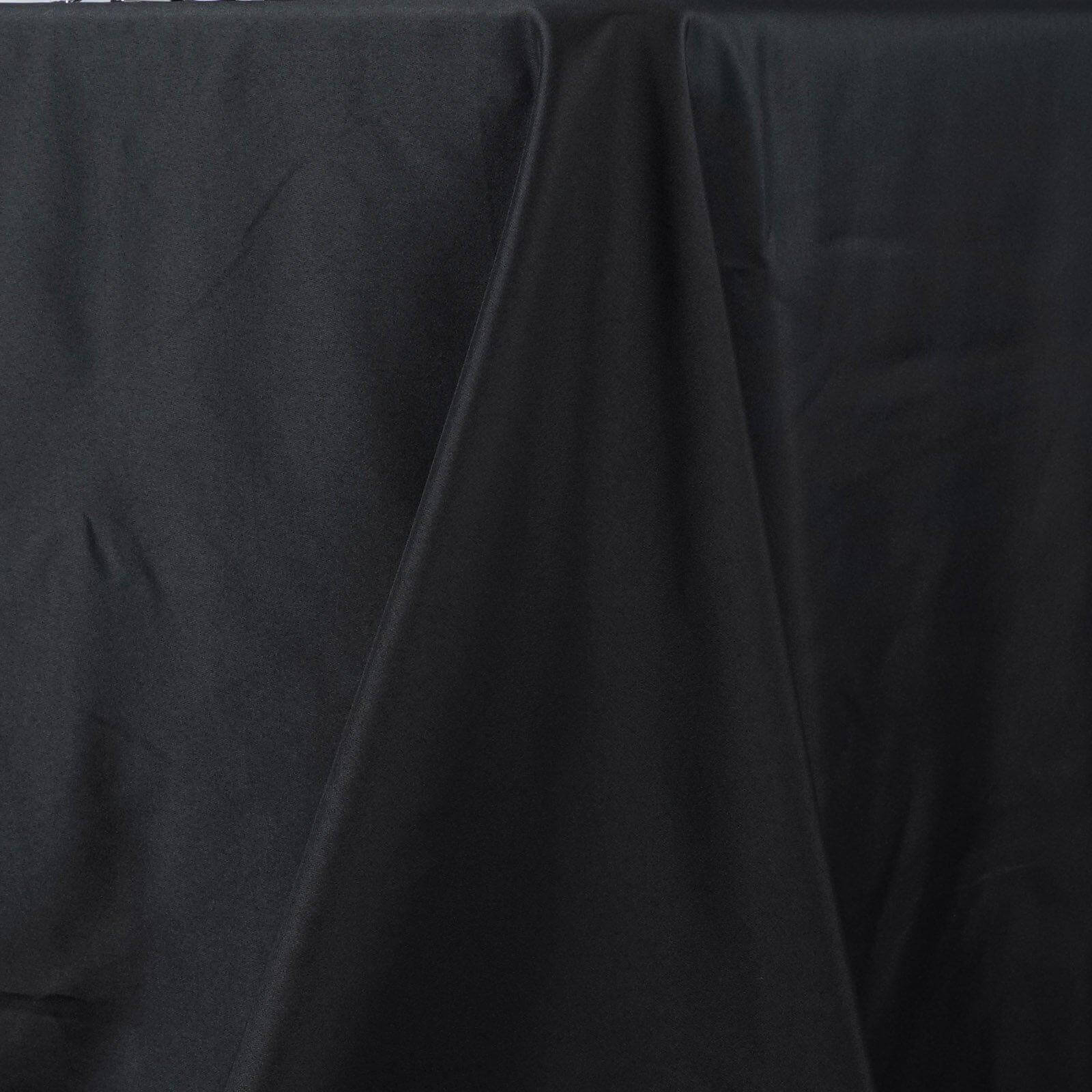 Hot Sale! 90x156 Rectangle Black Premium Polyester Tablecloth - Seamless 220GSM Stain-Resistant for Classy Events