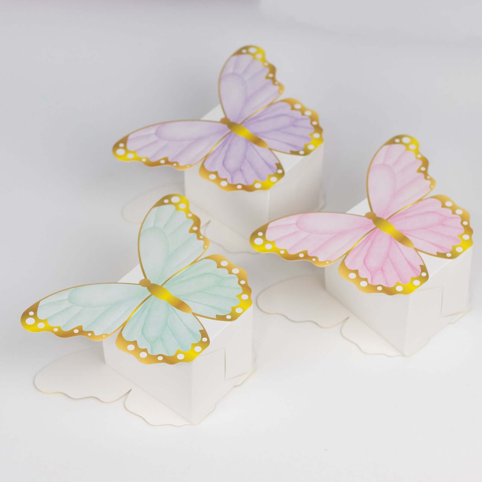 12-Pack High-Quality Butterfly-Themed Paper Candy Gift Favor Boxes, 6x8 Size