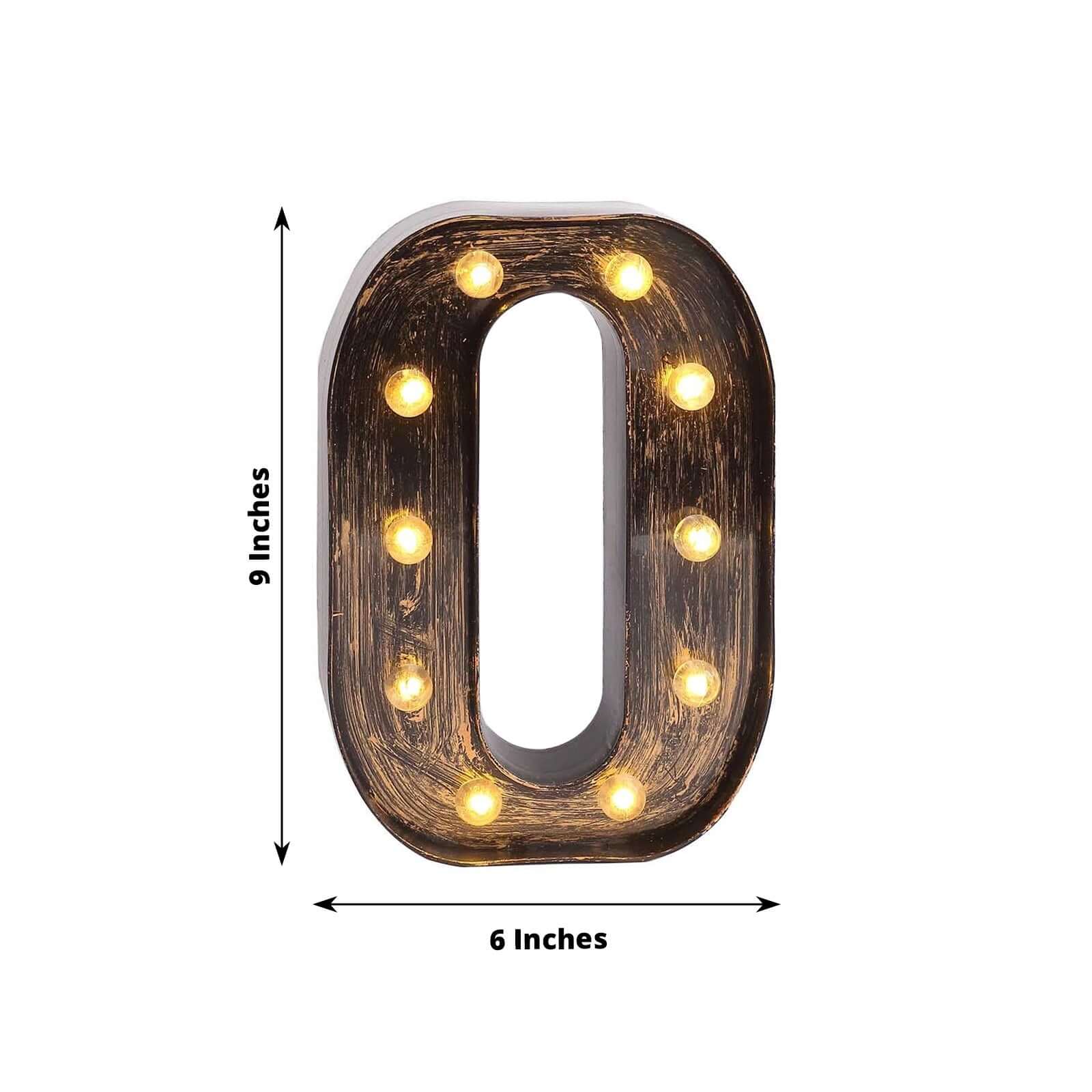 Hot! Industrial Style Antique Black LED Marquee Letter O for Weddings & Displays