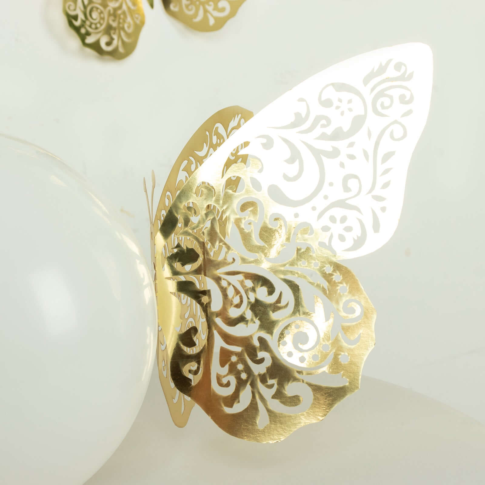 10-Pack Large Metallic Gold Foil 3D Butterfly Wall Stickers for Decor