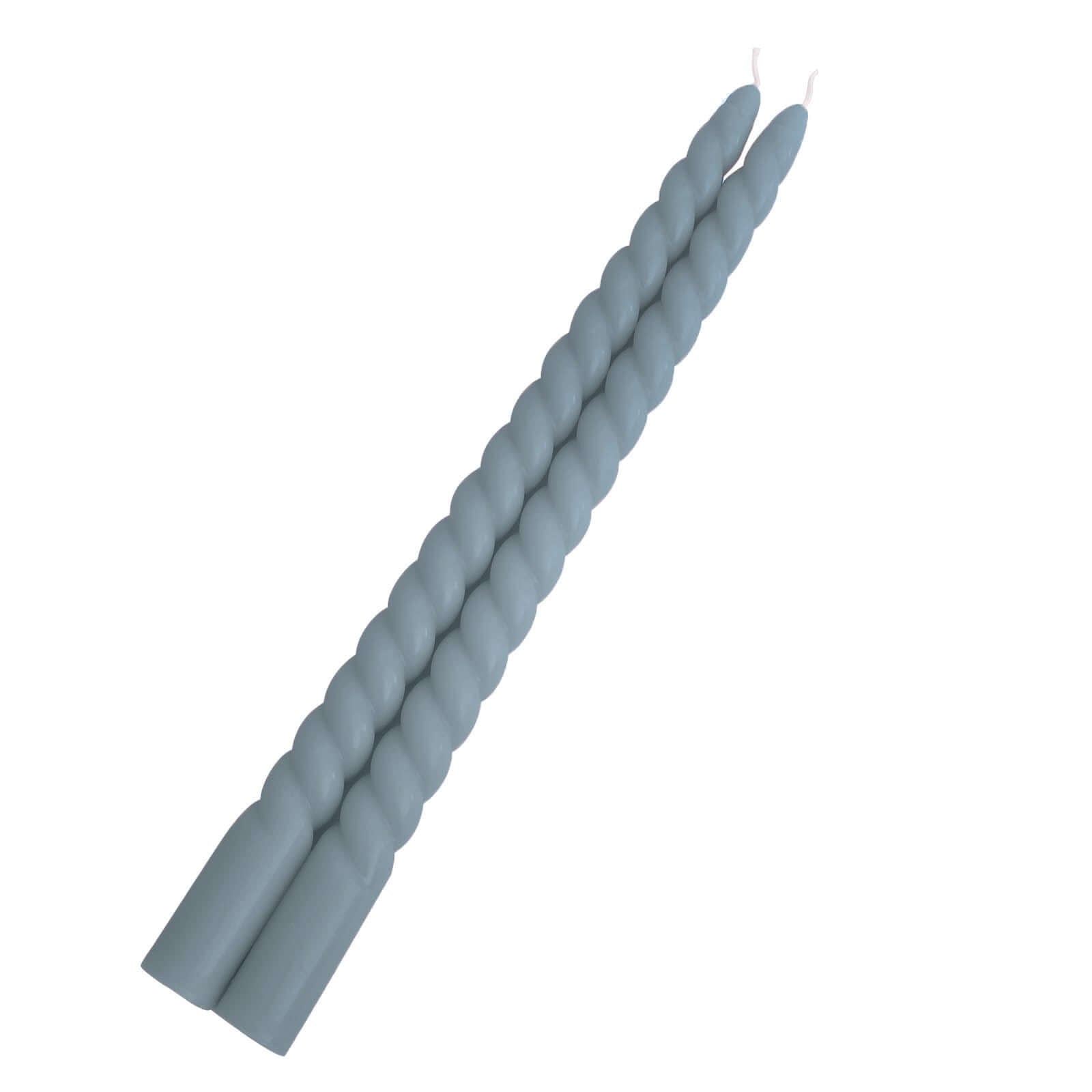 Hot Deal! 12-Pack Premium Unscented Dusty Blue Spiral Taper Candles, 11.25