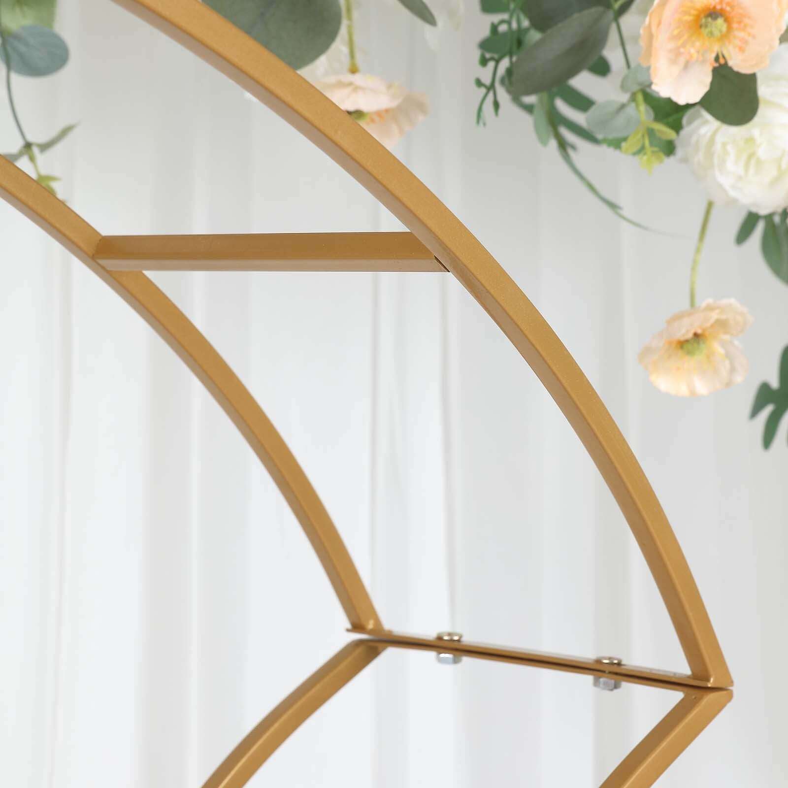 Hot Sale! Gold Metal Curvy Floral Arch Frame Wedding Table Centerpiece 38"