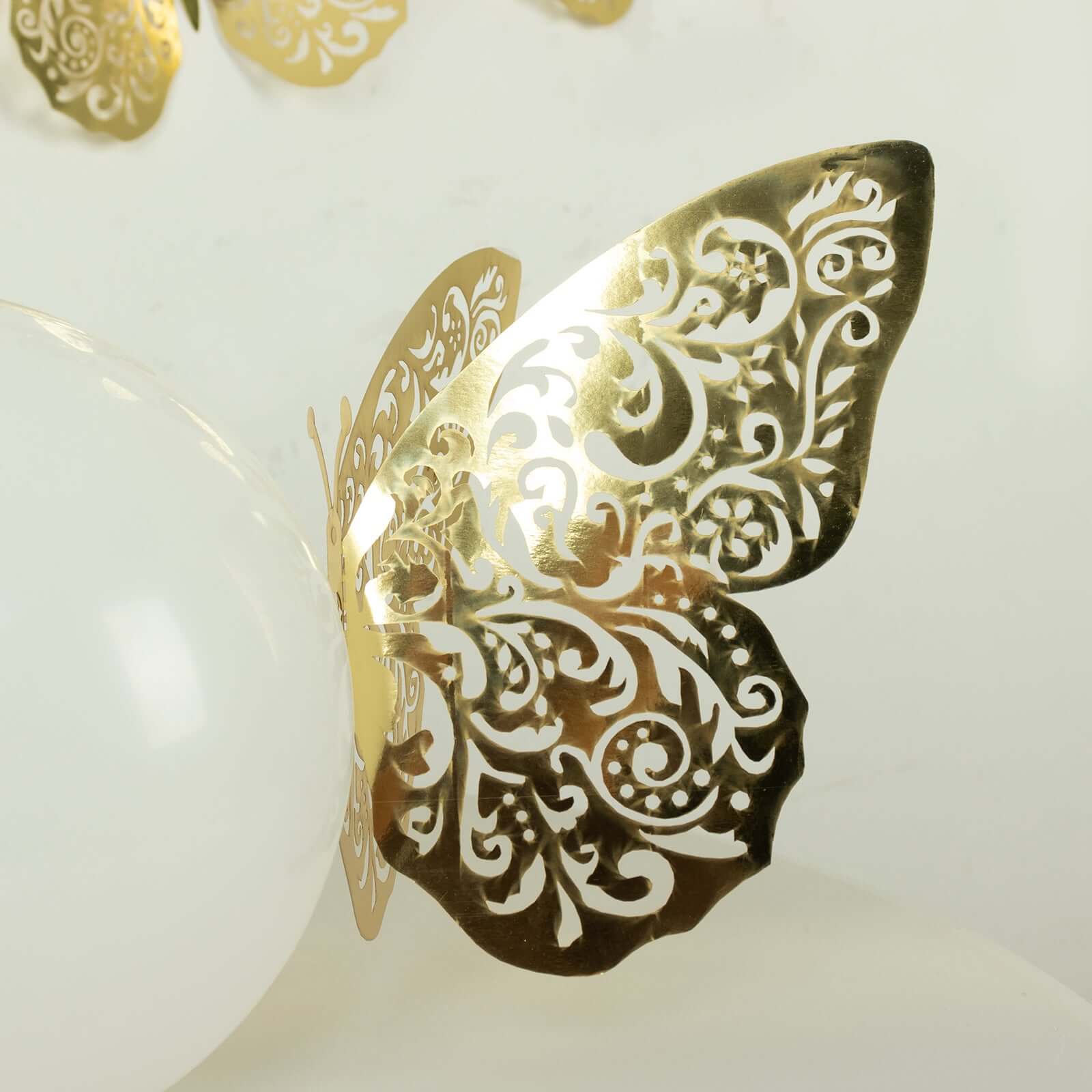 10-Pack Large Metallic Gold Foil 3D Butterfly Wall Stickers for Decor