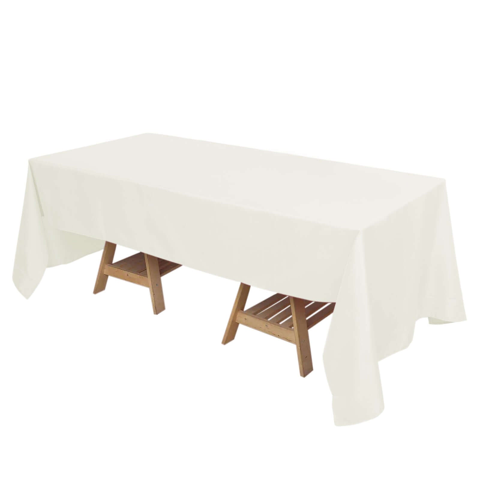 Ivory Polyester Rectangle Tablecloth 72x120 - Durable & Stylish, Ideal for Events